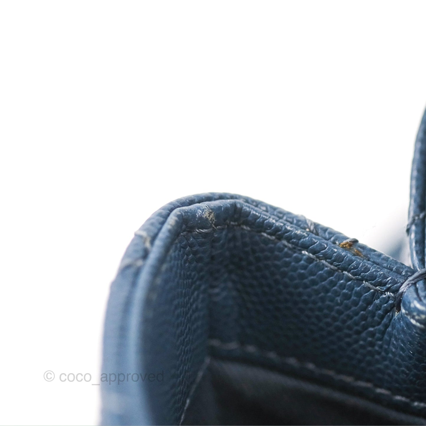 Chanel Small Coco Handle Dark Blue Caviar Ruthenium Hardware