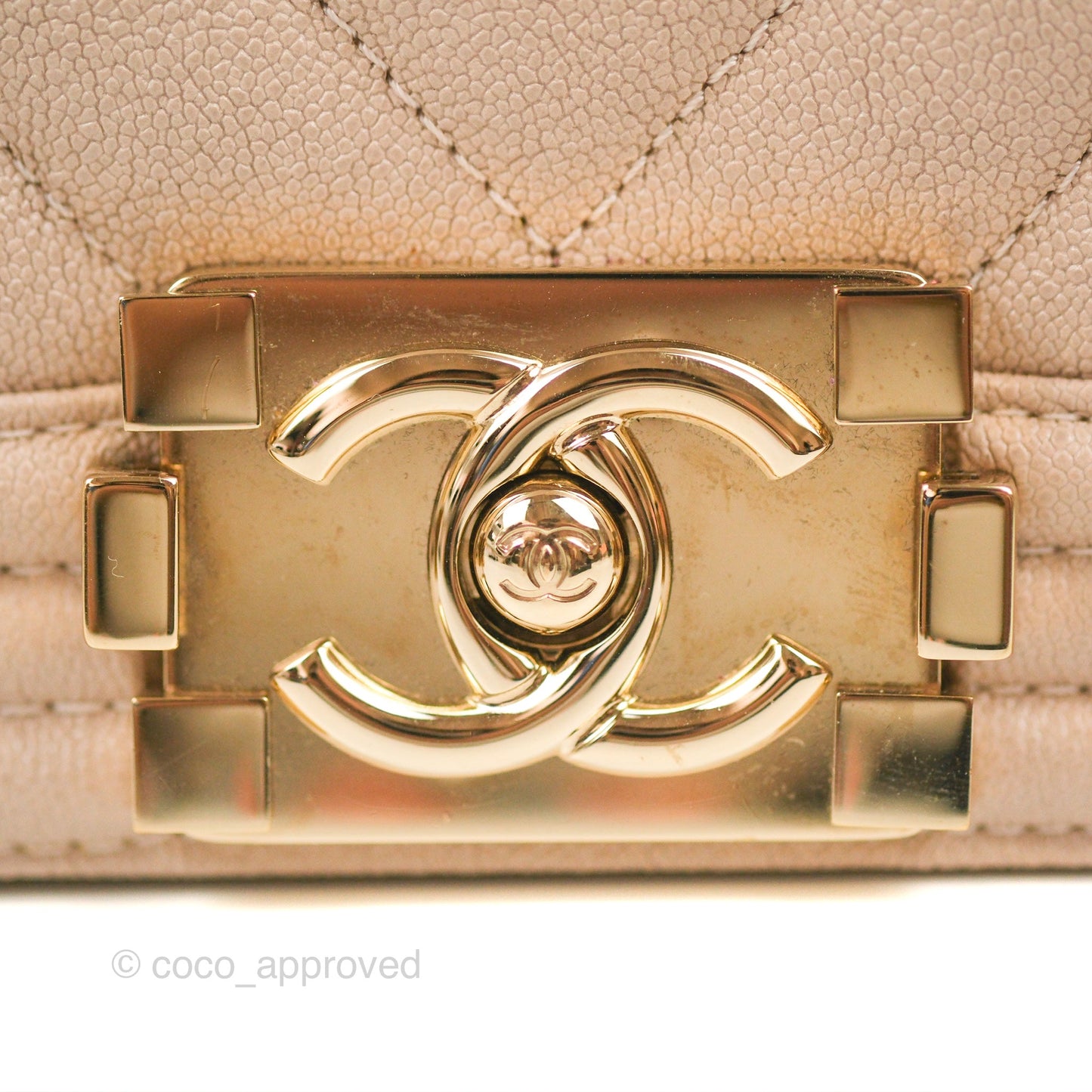 Chanel Chevron Medium Boy Nude Pink Caviar Gold Hardware