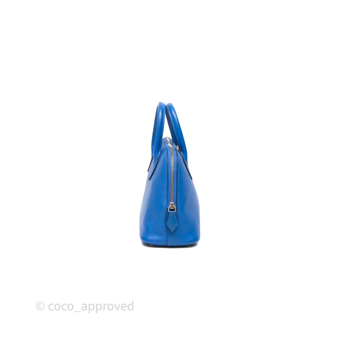 Hermes Mini Bolide 1923 Veau evercolor Bleu Zellige I7 Palladium Hardware