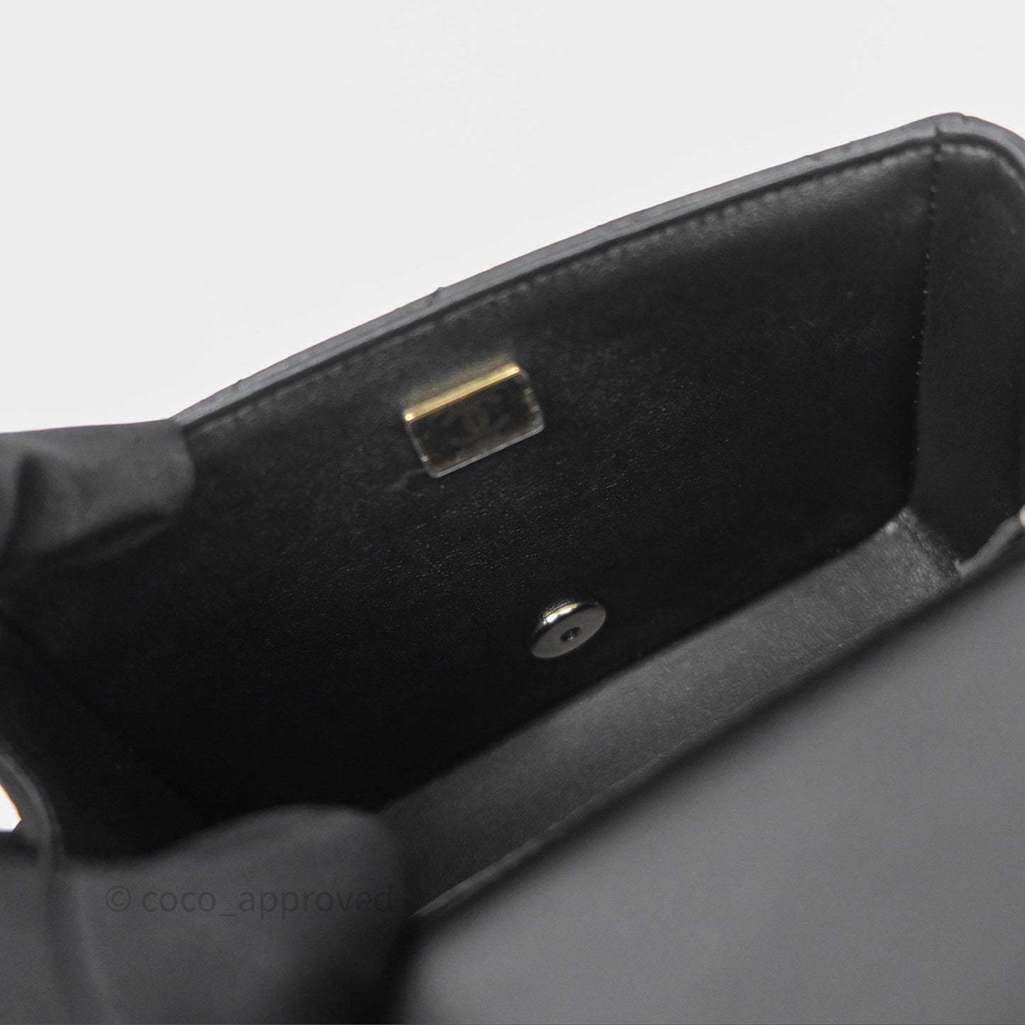 Chanel Mini Square Black Lambskin Gold Hardware