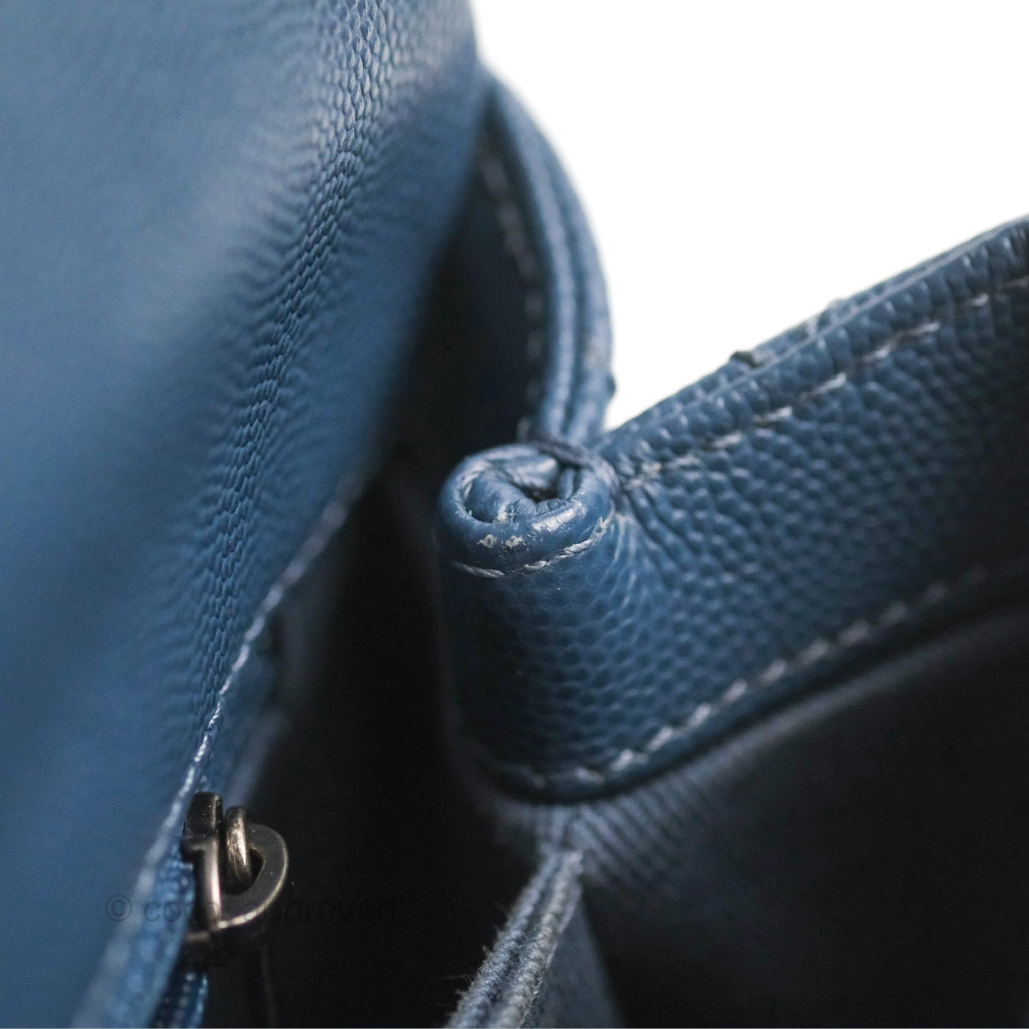 Chanel Small Coco Handle Dark Blue Caviar Ruthenium Hardware