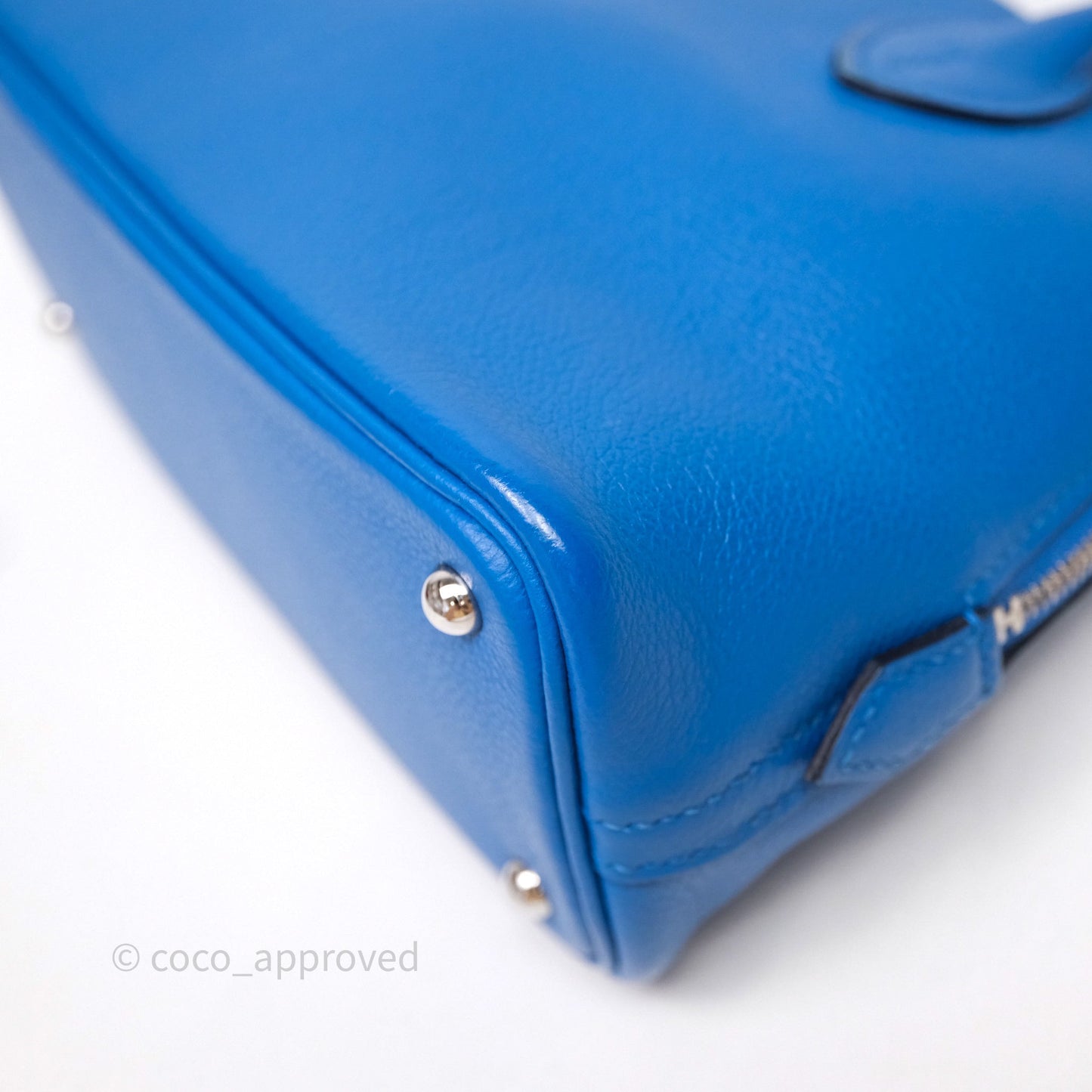 Hermes Mini Bolide 1923 Veau evercolor Bleu Zellige I7 Palladium Hardware