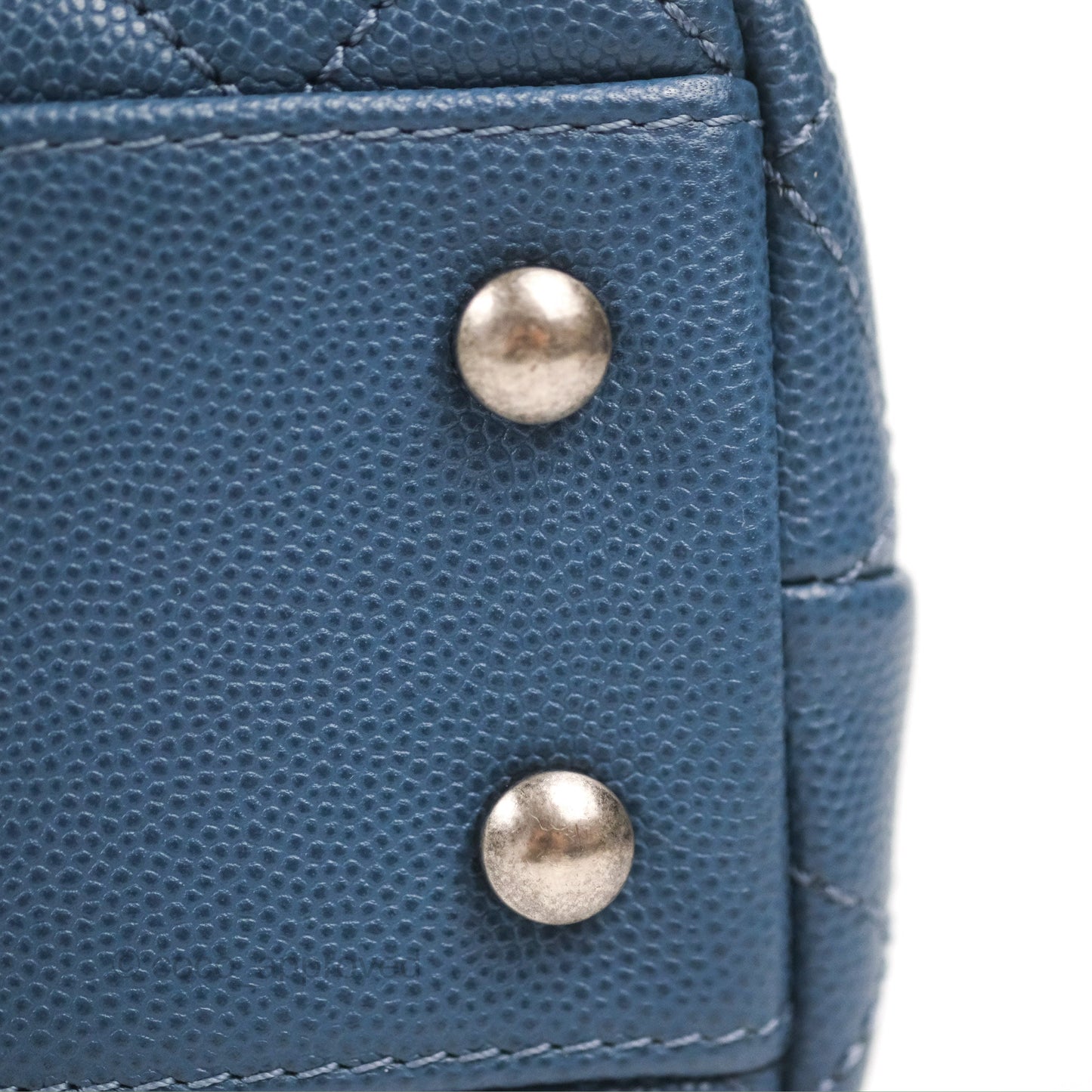 Chanel Small Coco Handle Dark Blue Caviar Ruthenium Hardware