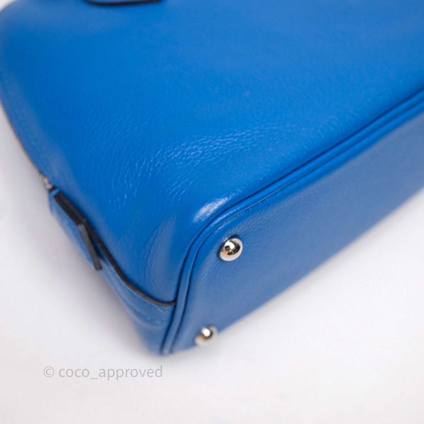 Hermes Mini Bolide 1923 Veau evercolor Bleu Zellige I7 Palladium Hardware