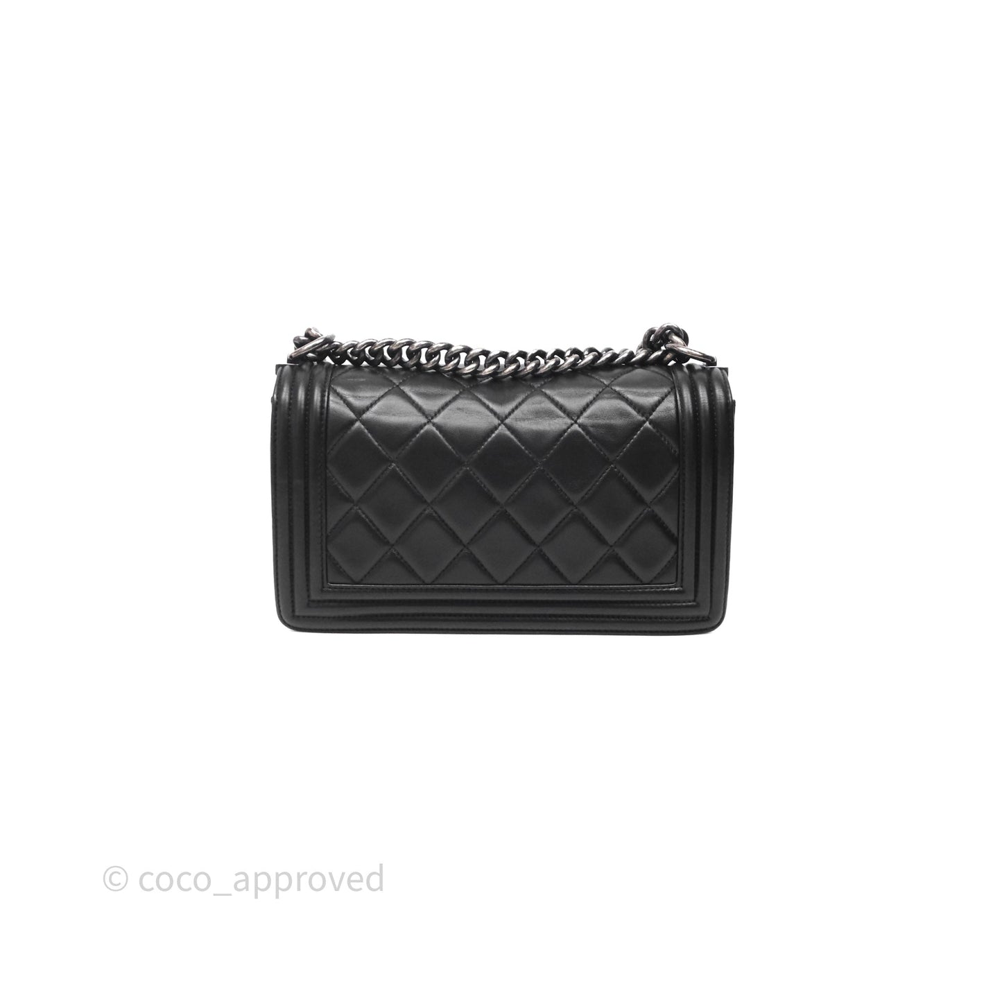 Chanel Quilted Medium Boy Black Lambskin Ruthenium Hardware