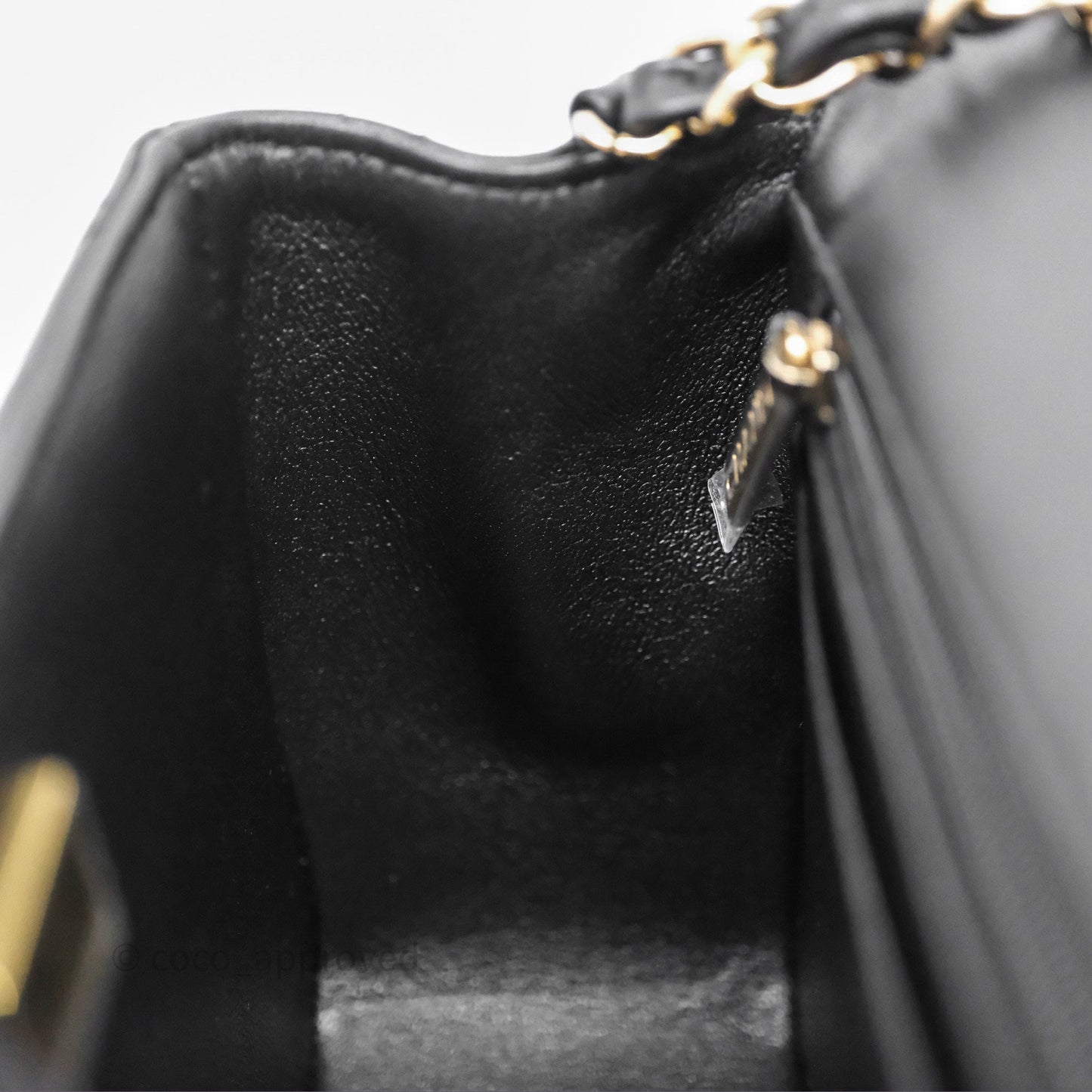 Chanel Mini Square Black Lambskin Gold Hardware