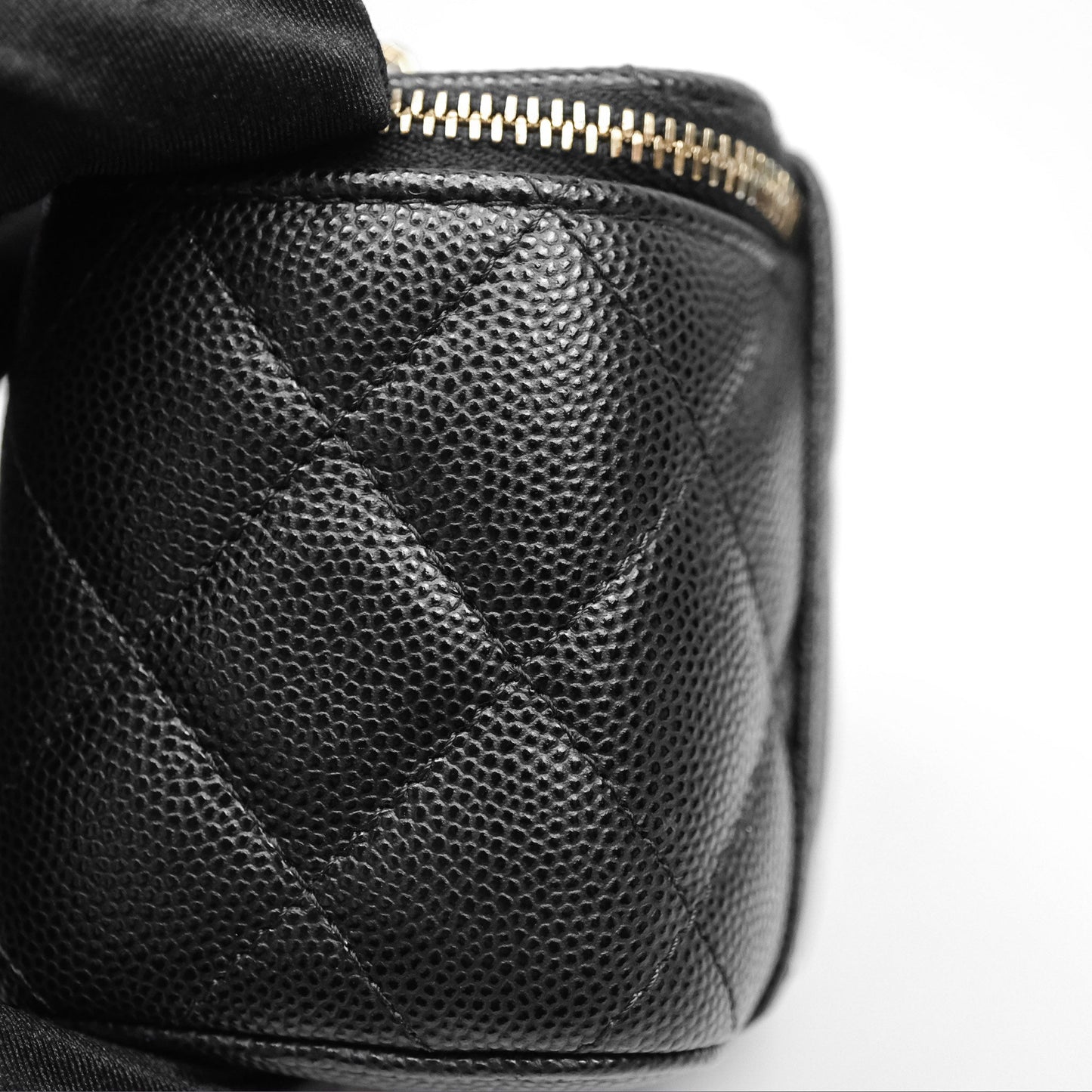 Chanel Mini Vanity With Chain Black Caviar Gold Hardware