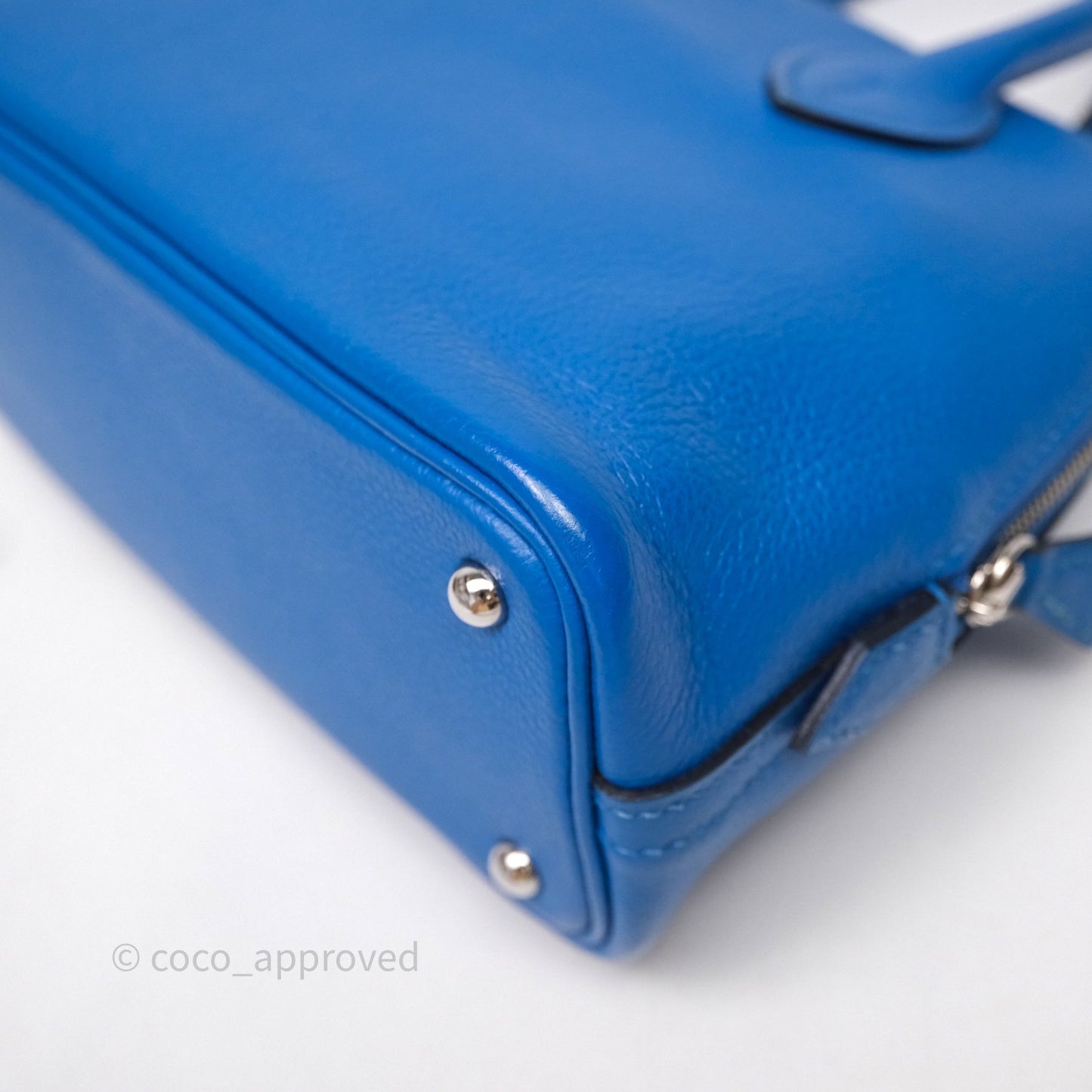 Hermes Mini Bolide 1923 Veau evercolor Bleu Zellige I7 Palladium Hardware