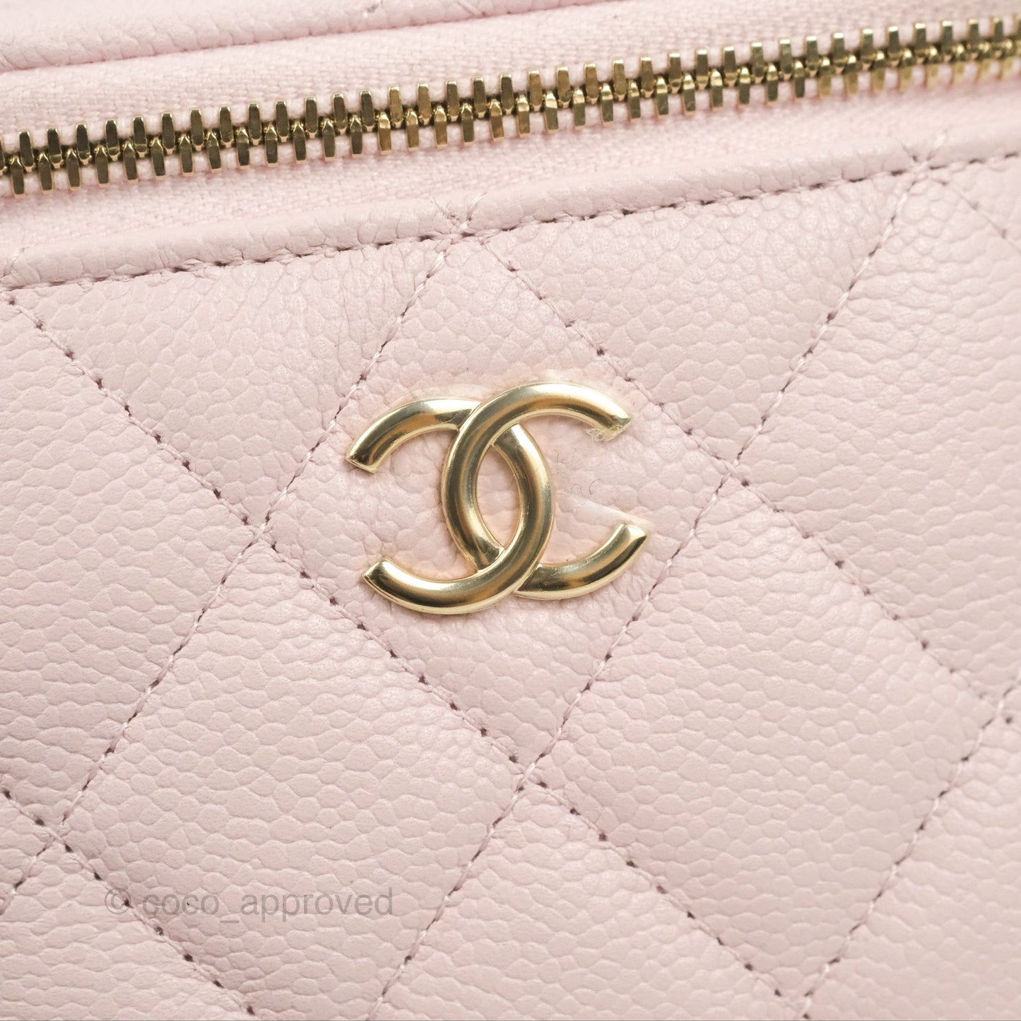 Chanel Mini Vanity With Chain Pink Caviar Gold Hardware