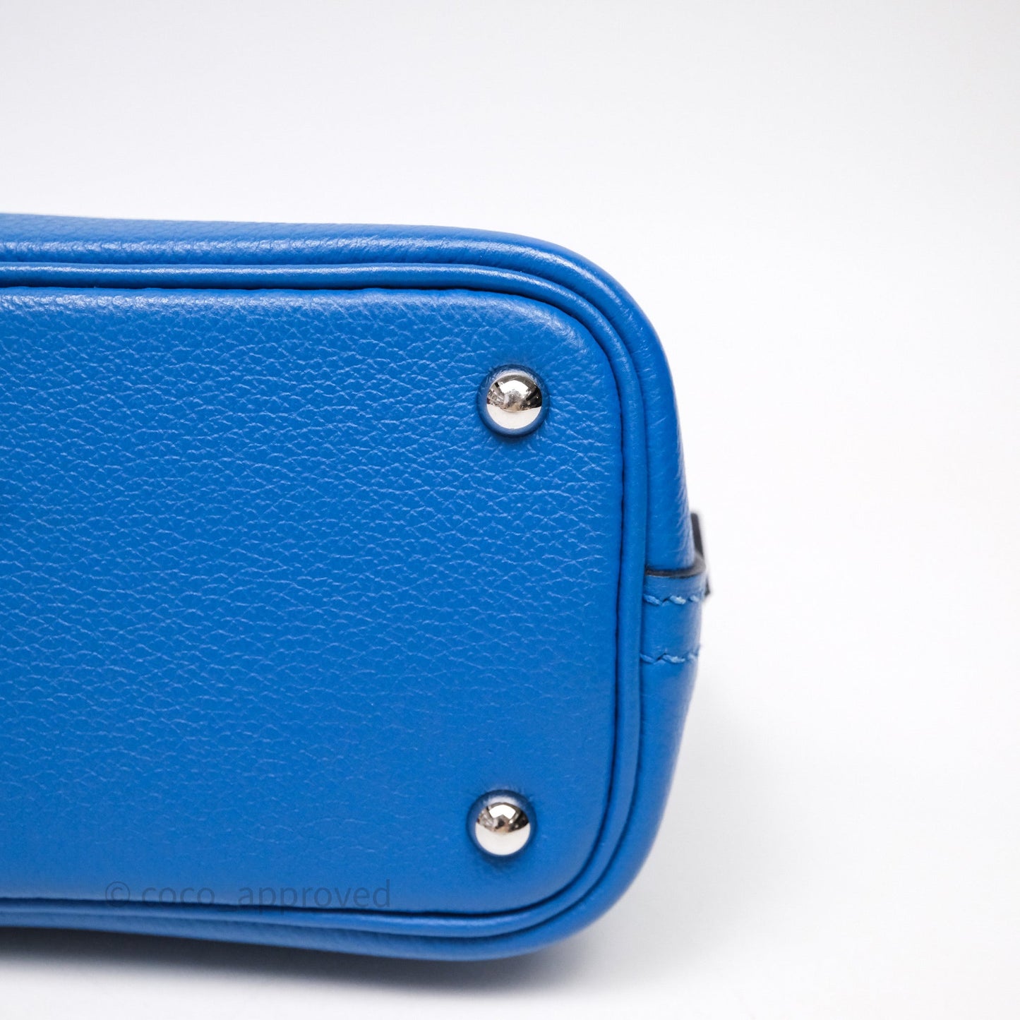 Hermes Mini Bolide 1923 Veau evercolor Bleu Zellige I7 Palladium Hardware