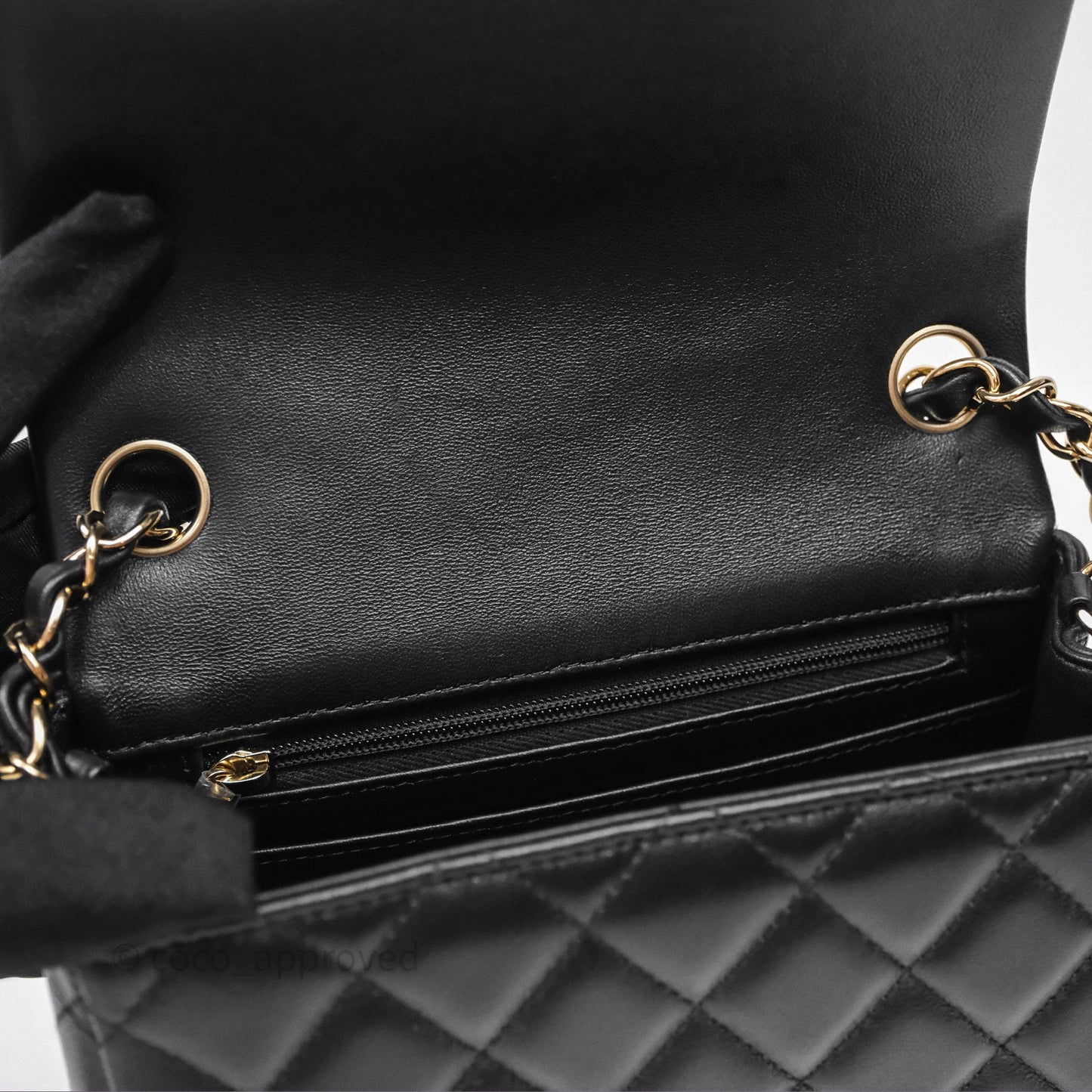 Chanel Mini Square Black Lambskin Gold Hardware