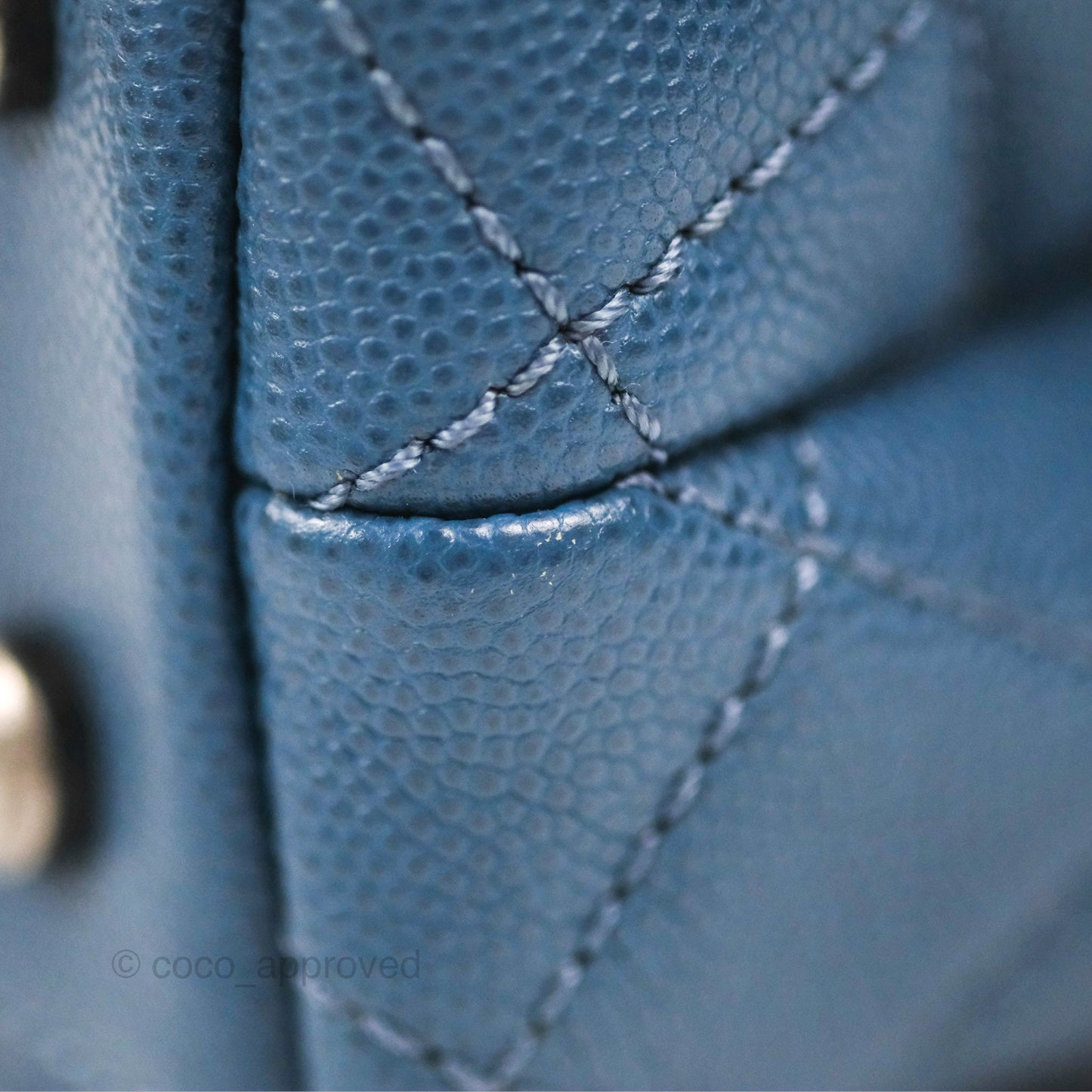 Chanel Small Coco Handle Dark Blue Caviar Ruthenium Hardware