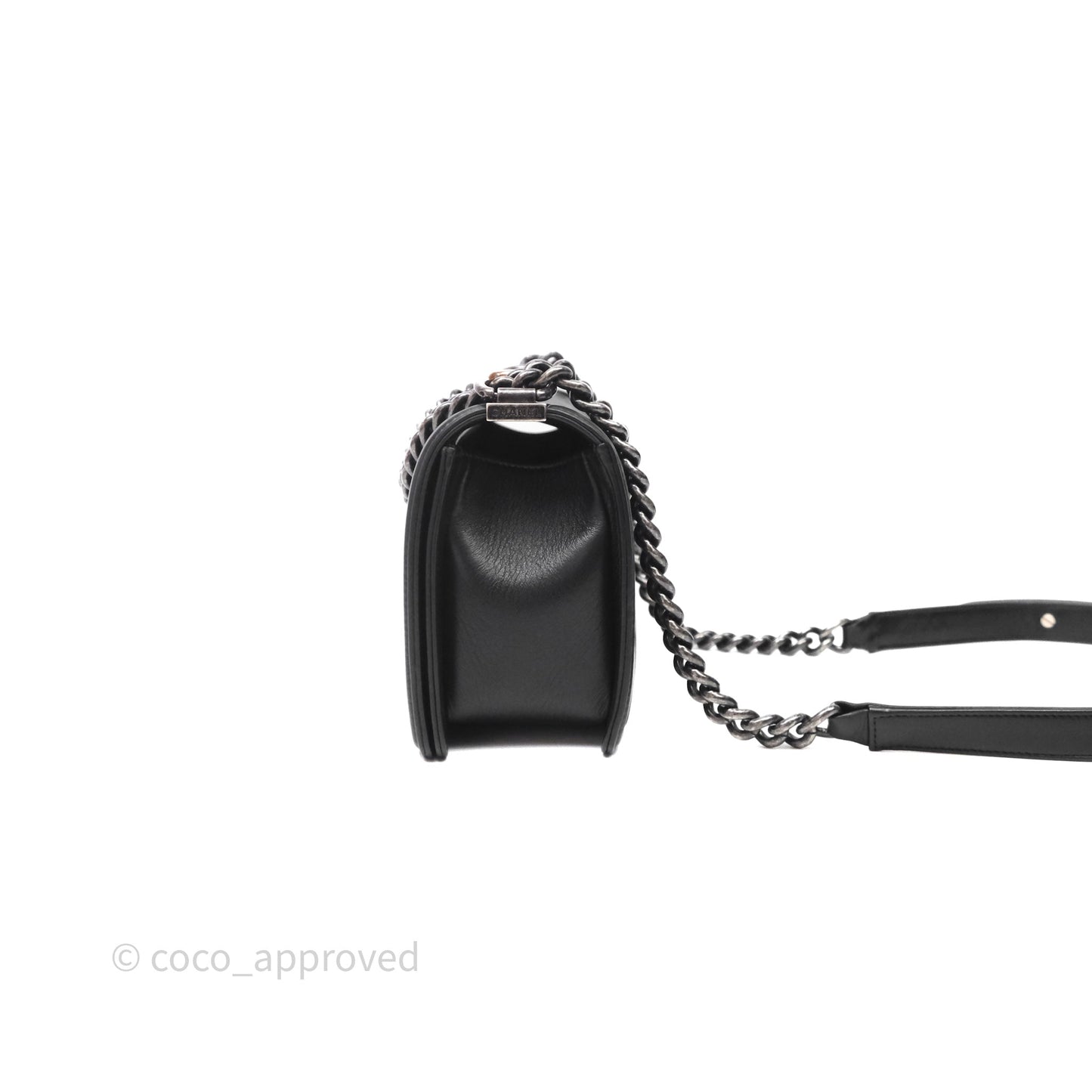 Chanel Quilted Medium Boy Black Lambskin Ruthenium Hardware
