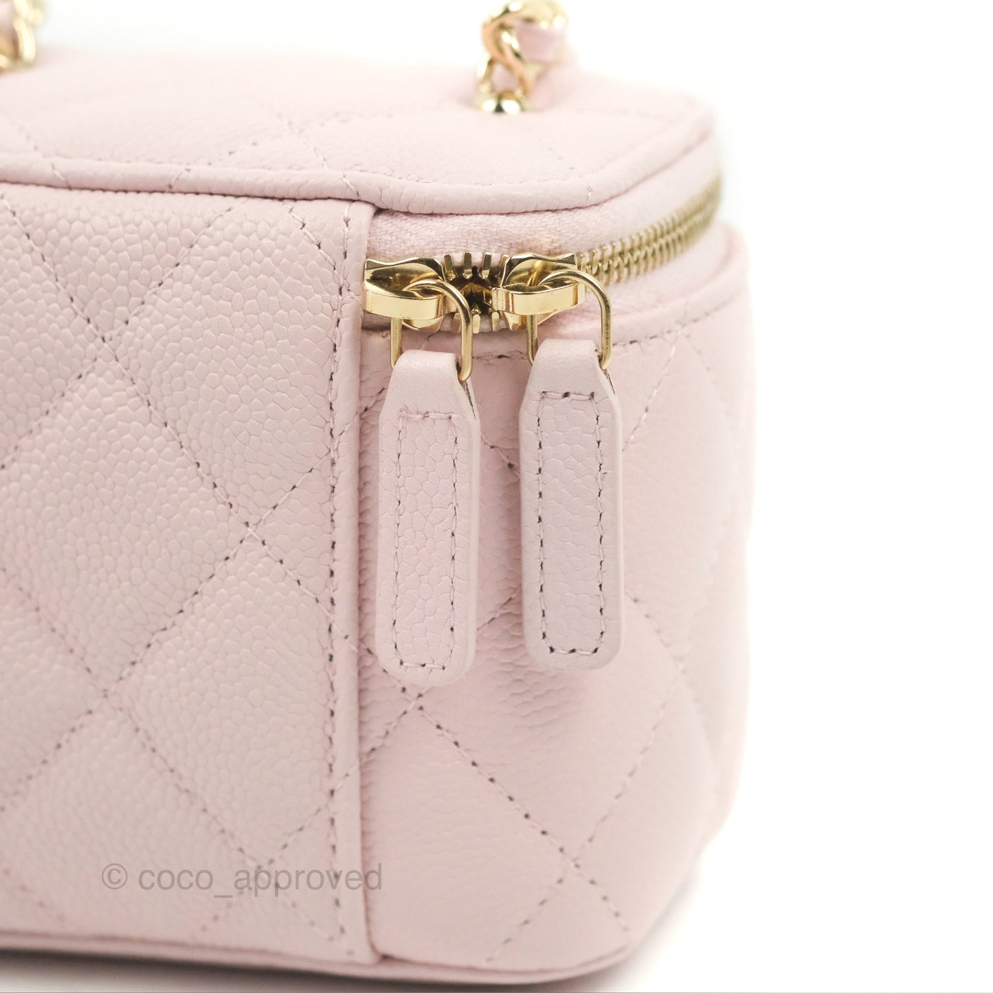 Chanel Mini Vanity With Chain Pink Caviar Gold Hardware