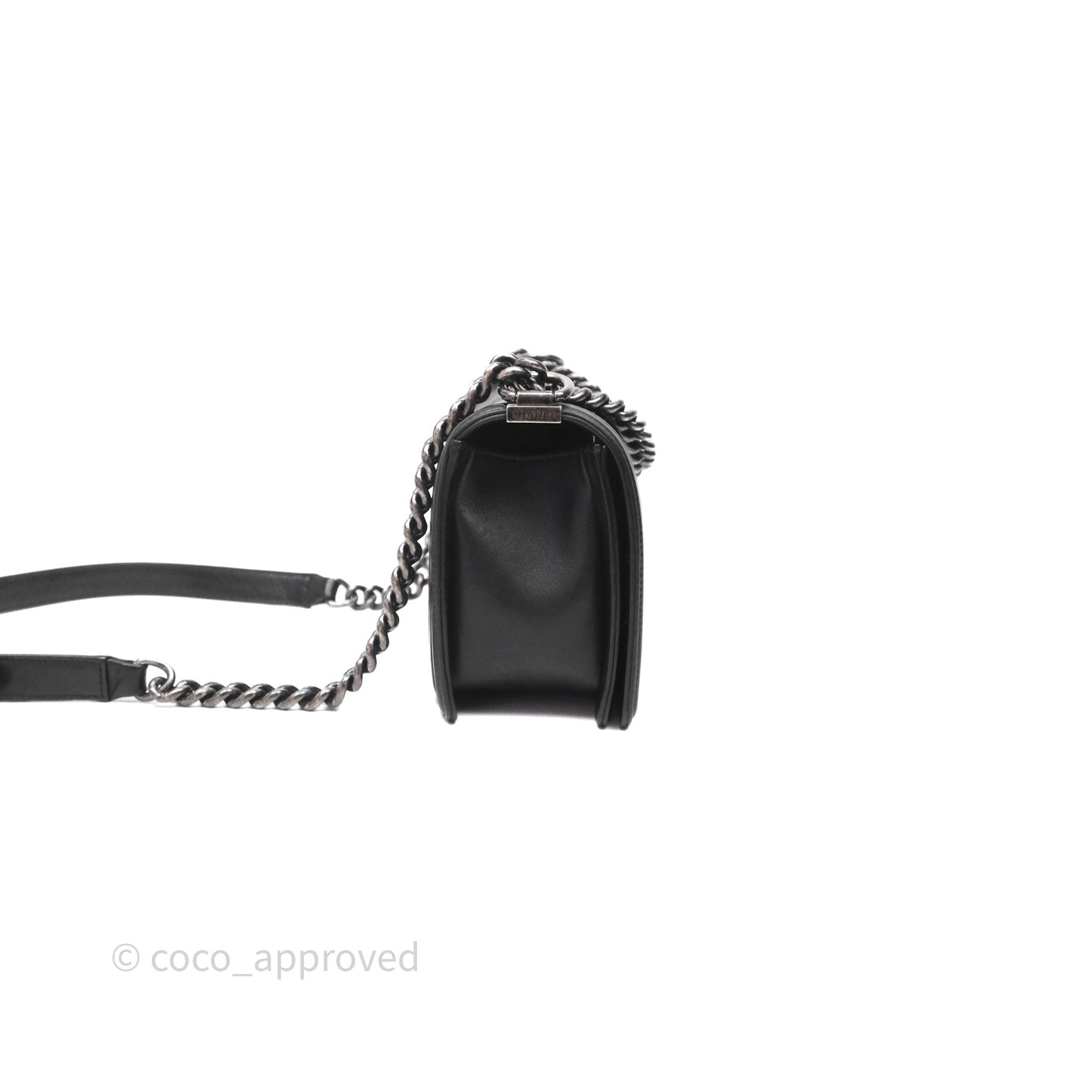 Chanel Quilted Medium Boy Black Lambskin Ruthenium Hardware