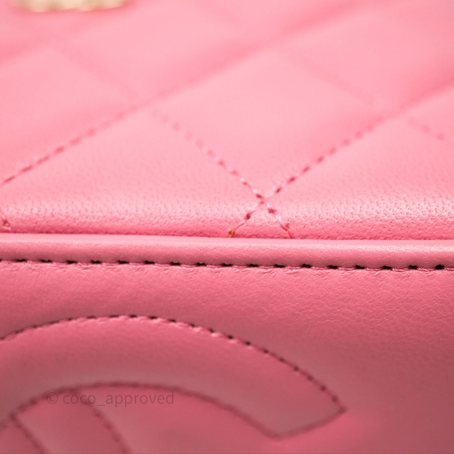 Chanel Vanity Rectangular Top Handle Pink Lambskin Gold Hardware