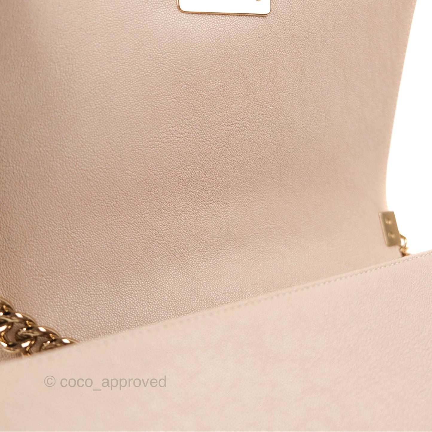 Chanel Chevron Medium Boy Nude Pink Caviar Gold Hardware