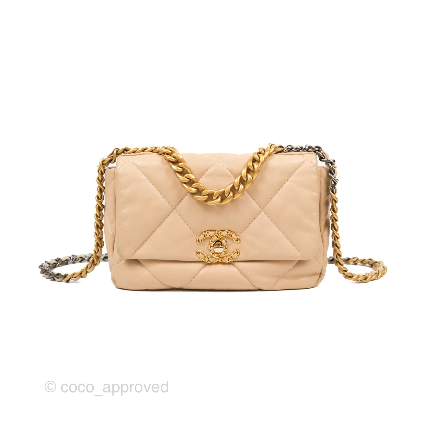 Chanel 19 Small Beige Mixed Hardware