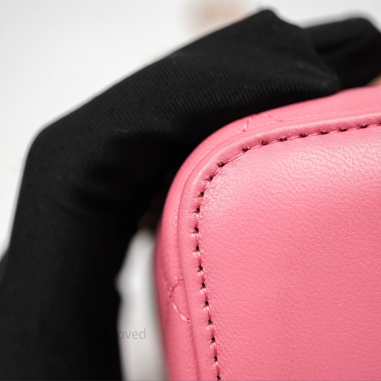 Chanel Vanity Rectangular Top Handle Pink Lambskin Gold Hardware