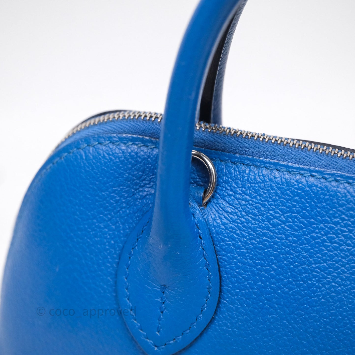 Hermes Mini Bolide 1923 Veau evercolor Bleu Zellige I7 Palladium Hardware