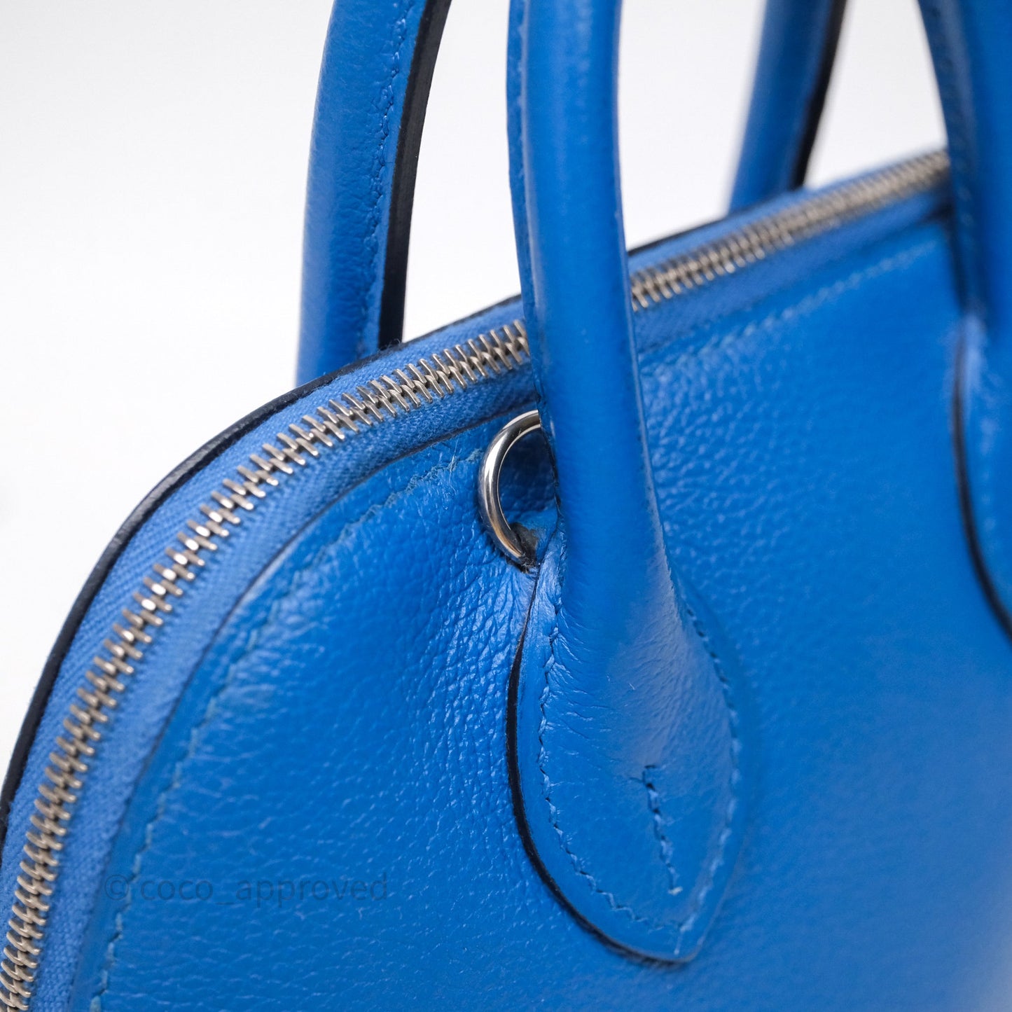 Hermes Mini Bolide 1923 Veau evercolor Bleu Zellige I7 Palladium Hardware