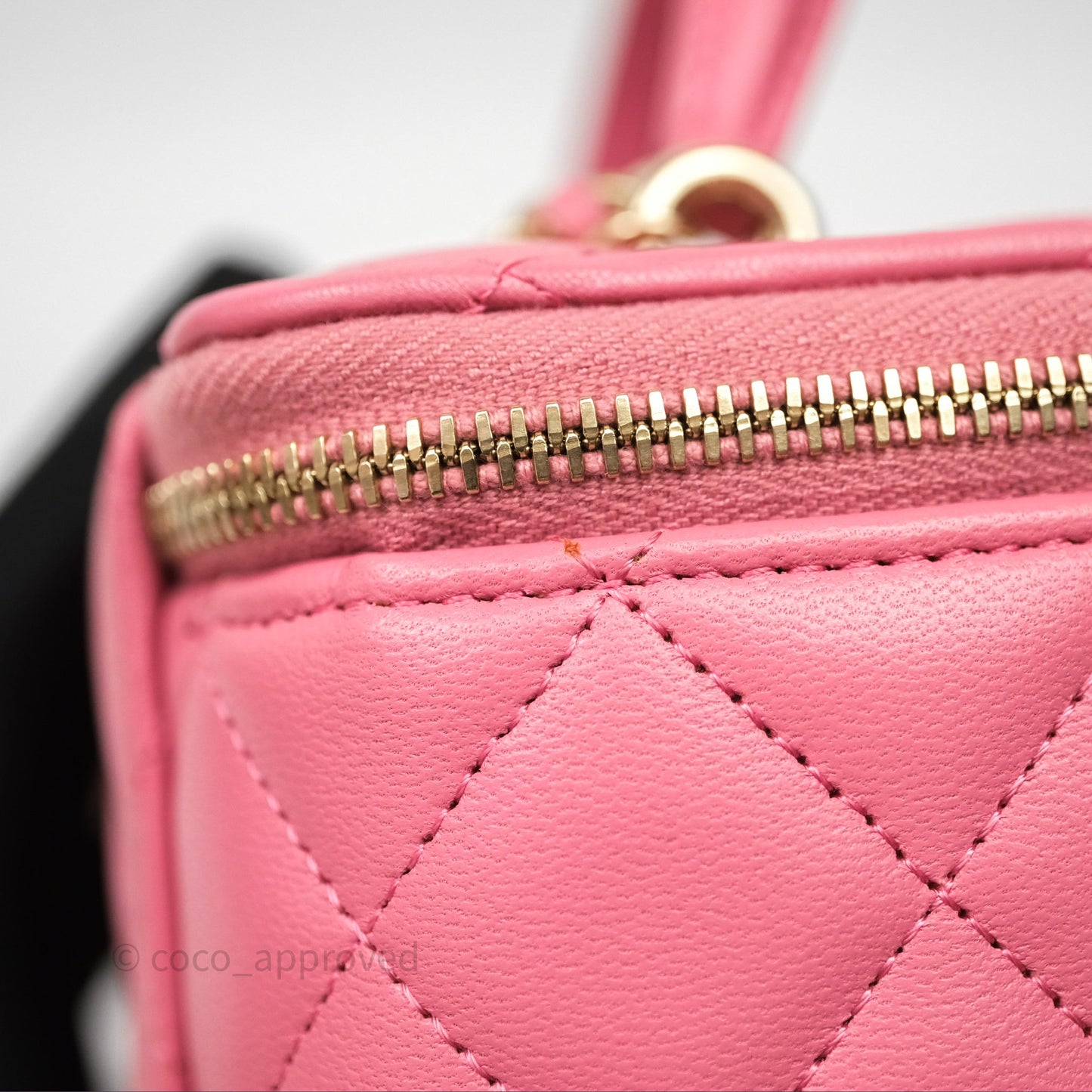 Chanel Vanity Rectangular Top Handle Pink Lambskin Gold Hardware