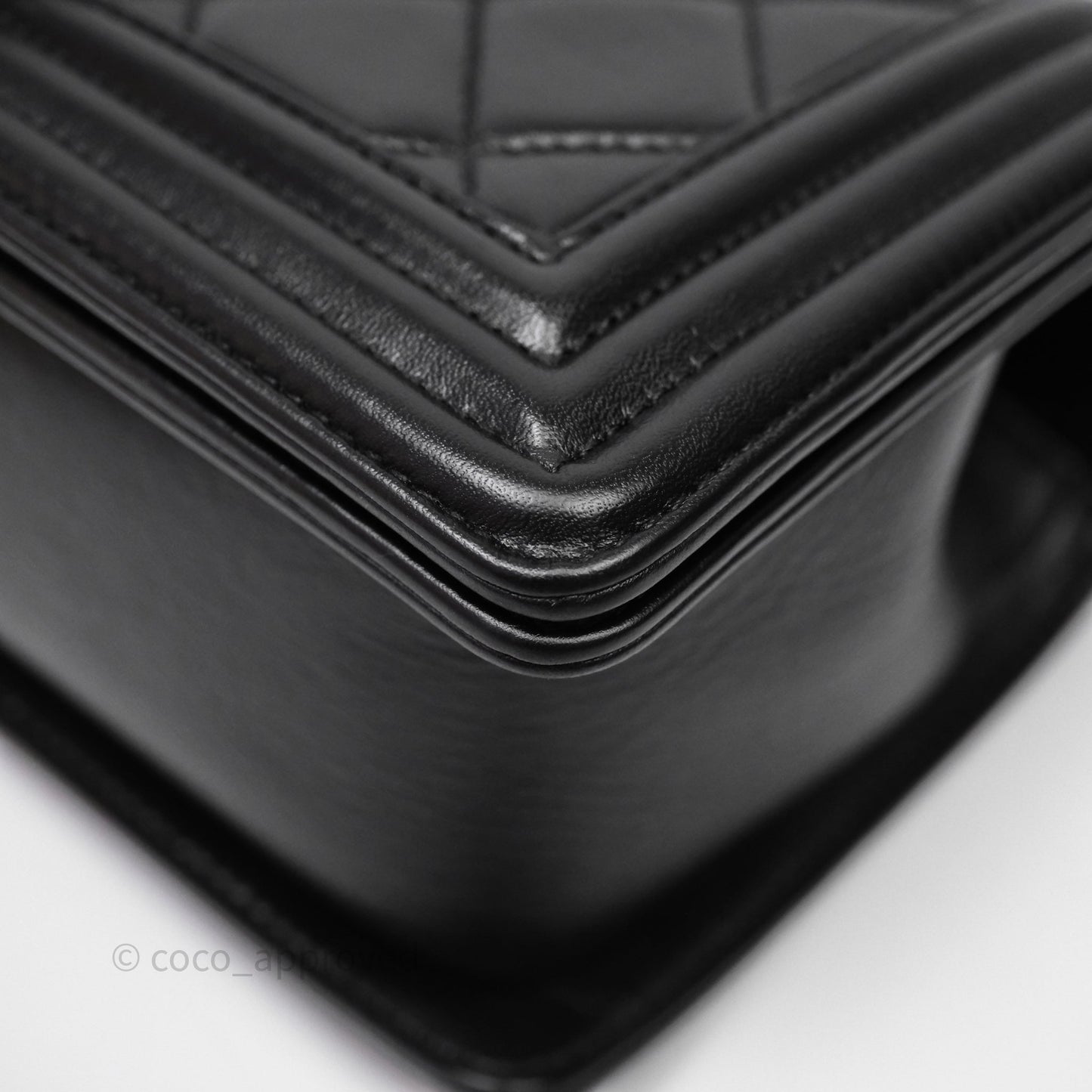 Chanel Quilted Medium Boy Black Lambskin Ruthenium Hardware