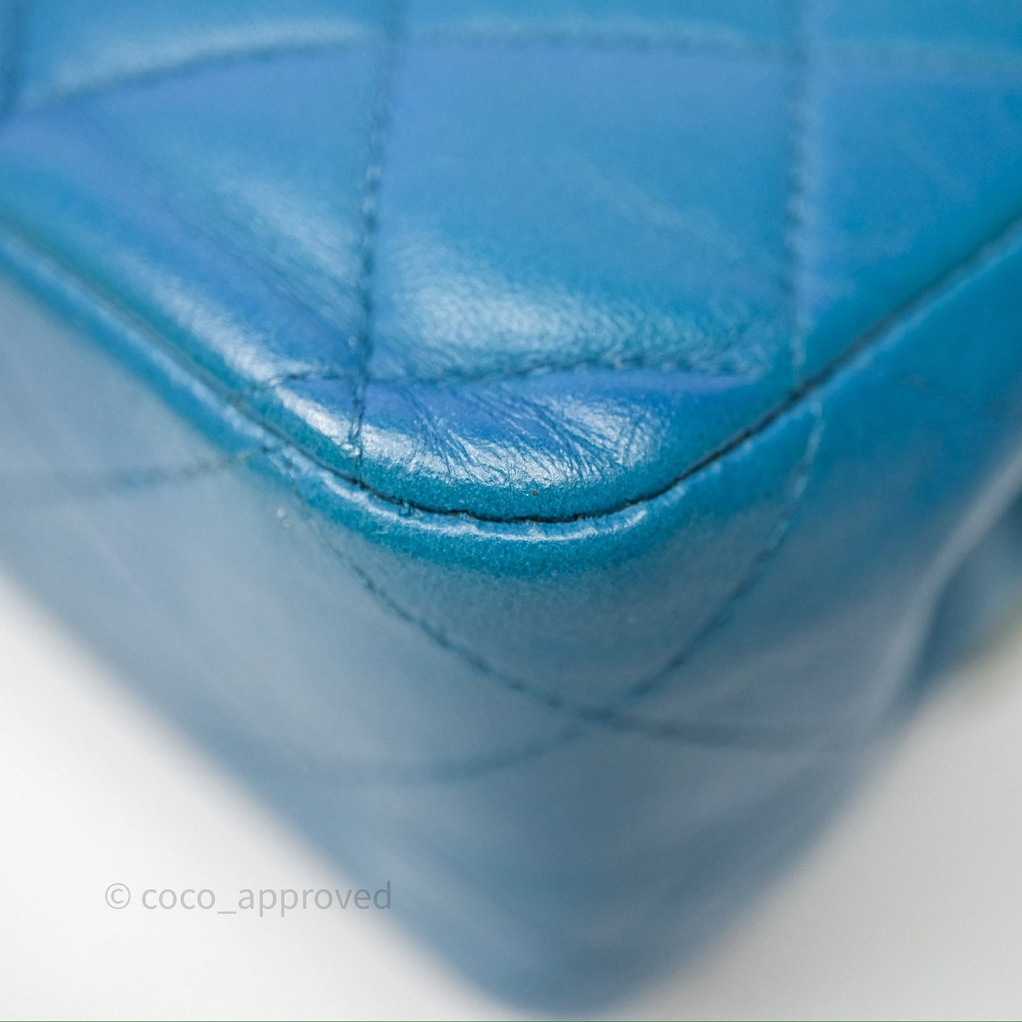 Chanel Classic M/L Medium Flap Quilted Ombre Blue Lambskin Gold Hardware
