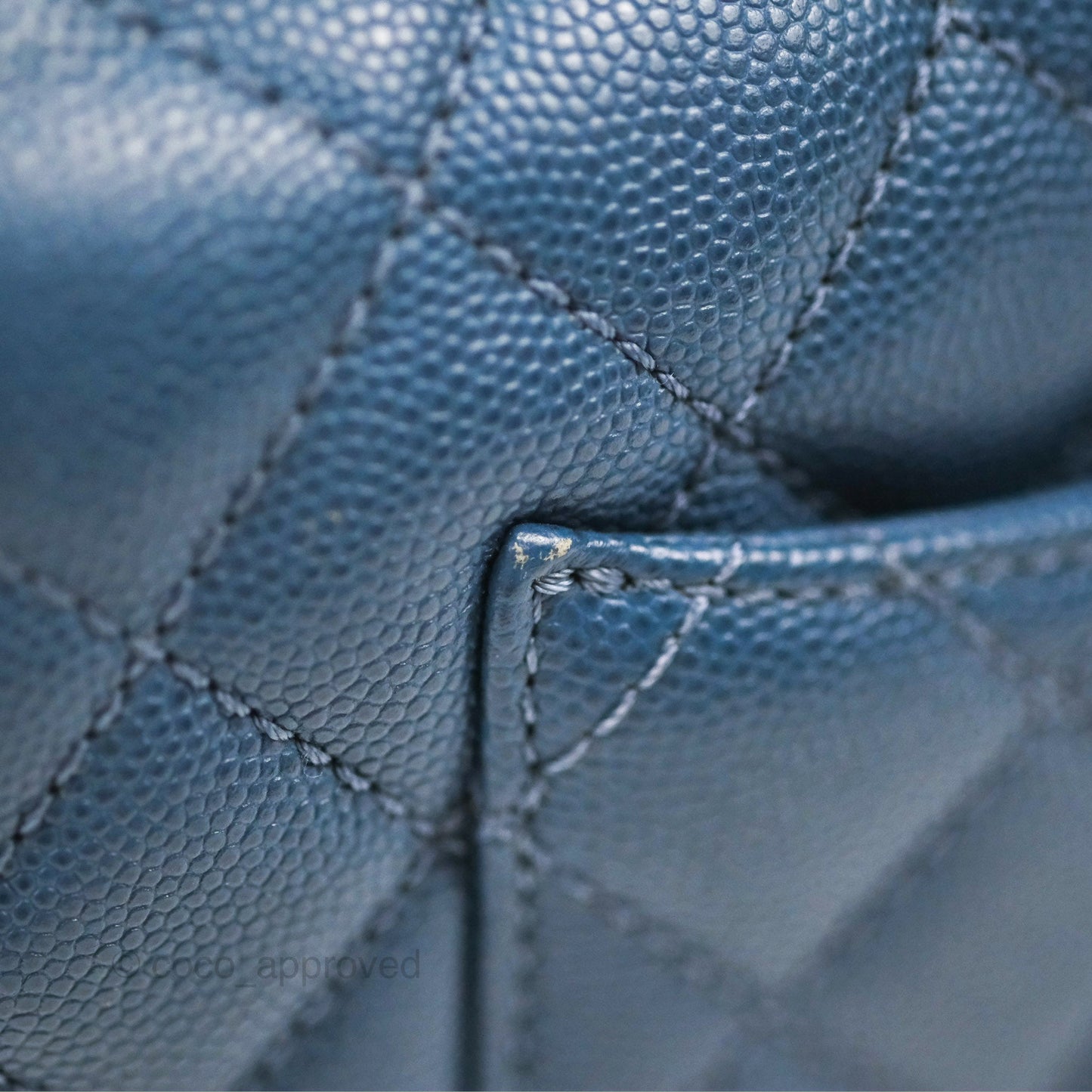 Chanel Small Coco Handle Dark Blue Caviar Ruthenium Hardware