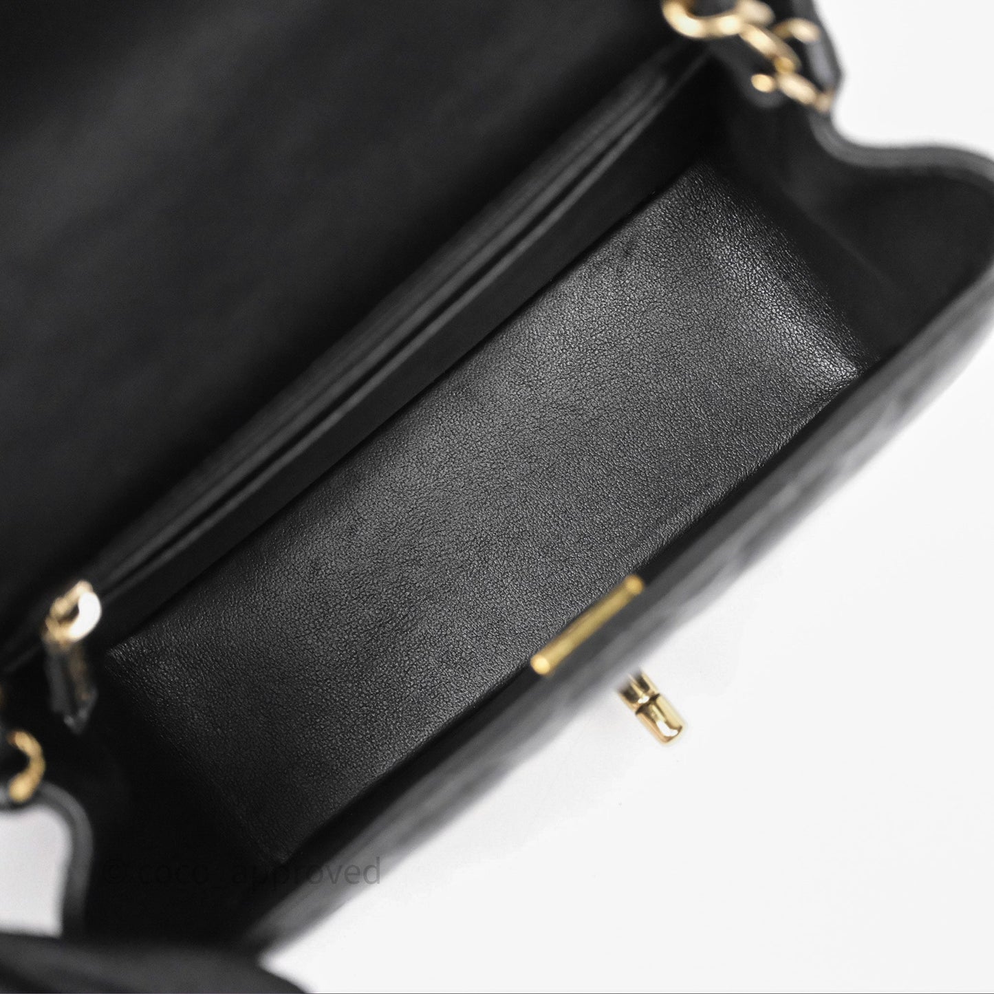 Chanel Mini Square Black Lambskin Gold Hardware