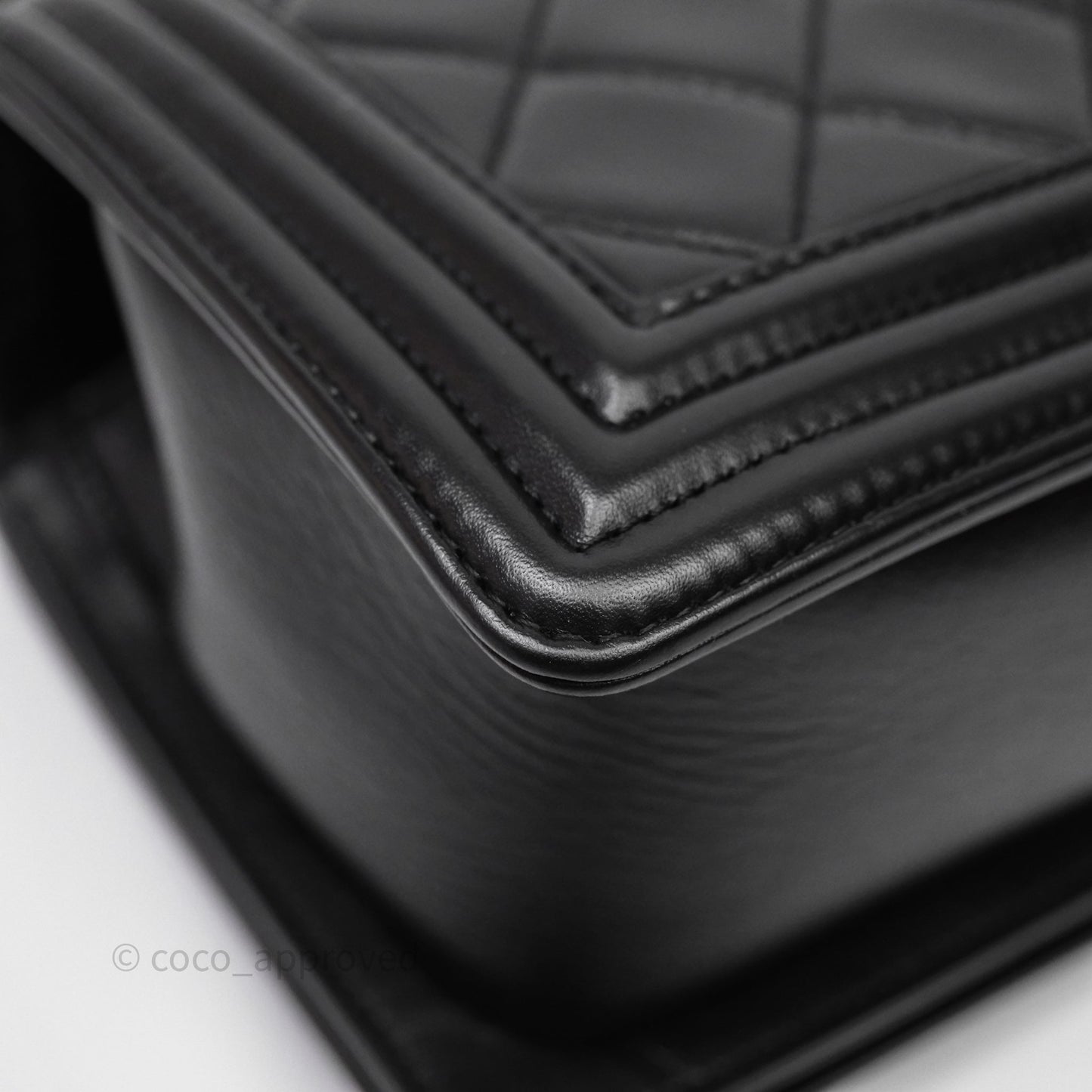 Chanel Quilted Medium Boy Black Lambskin Ruthenium Hardware