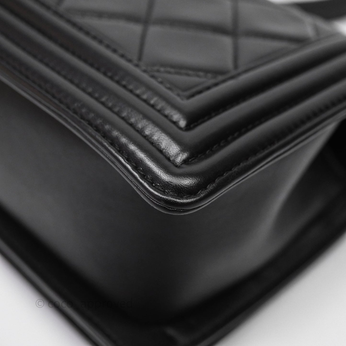 Chanel Quilted Medium Boy Black Lambskin Ruthenium Hardware