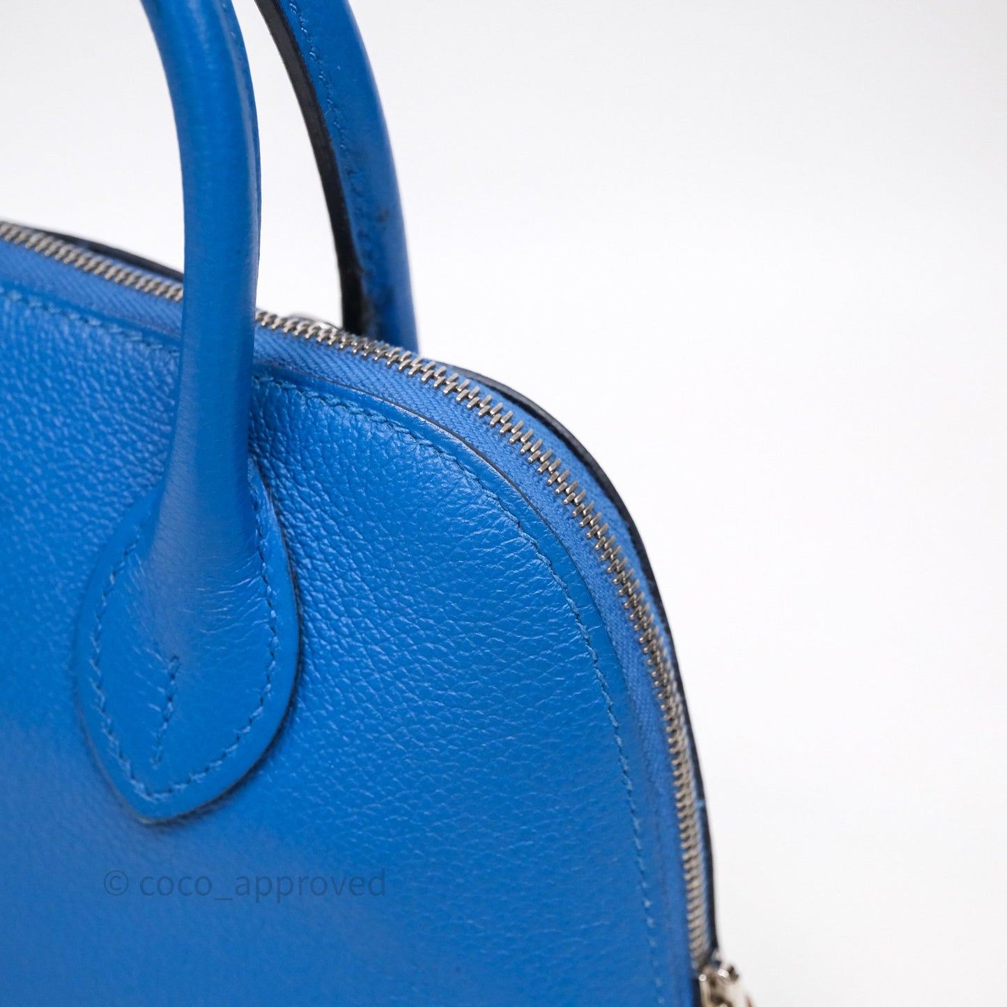 Hermes Mini Bolide 1923 Veau evercolor Bleu Zellige I7 Palladium Hardware