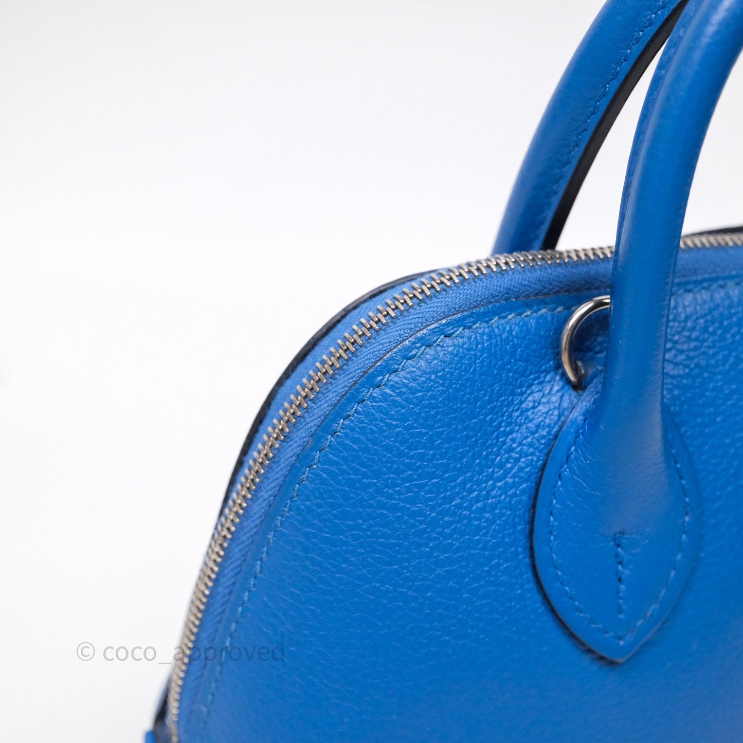 Hermes Mini Bolide 1923 Veau evercolor Bleu Zellige I7 Palladium Hardware