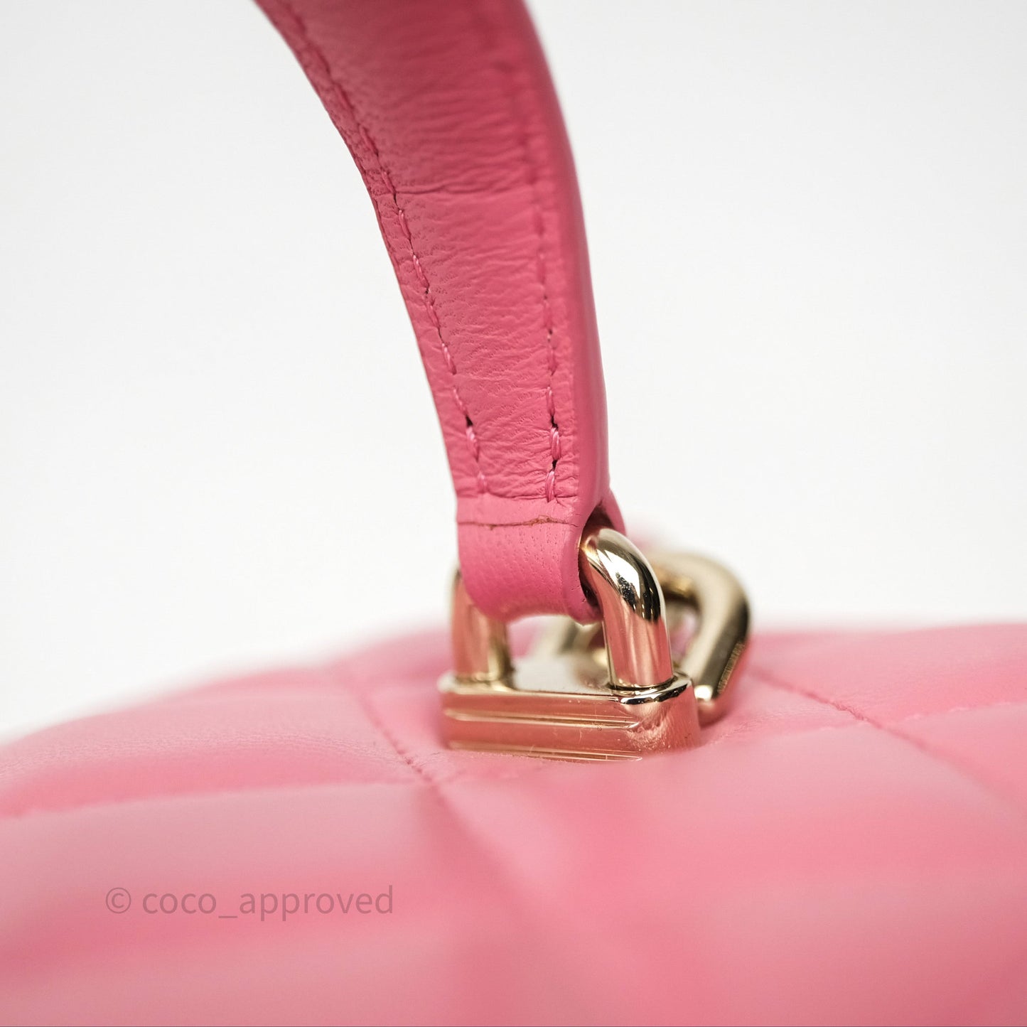 Chanel Vanity Rectangular Top Handle Pink Lambskin Gold Hardware