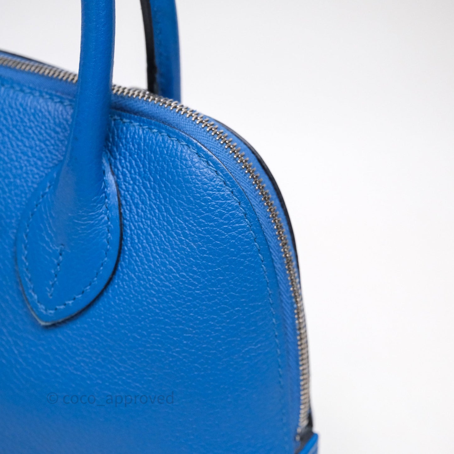 Hermes Mini Bolide 1923 Veau evercolor Bleu Zellige I7 Palladium Hardware