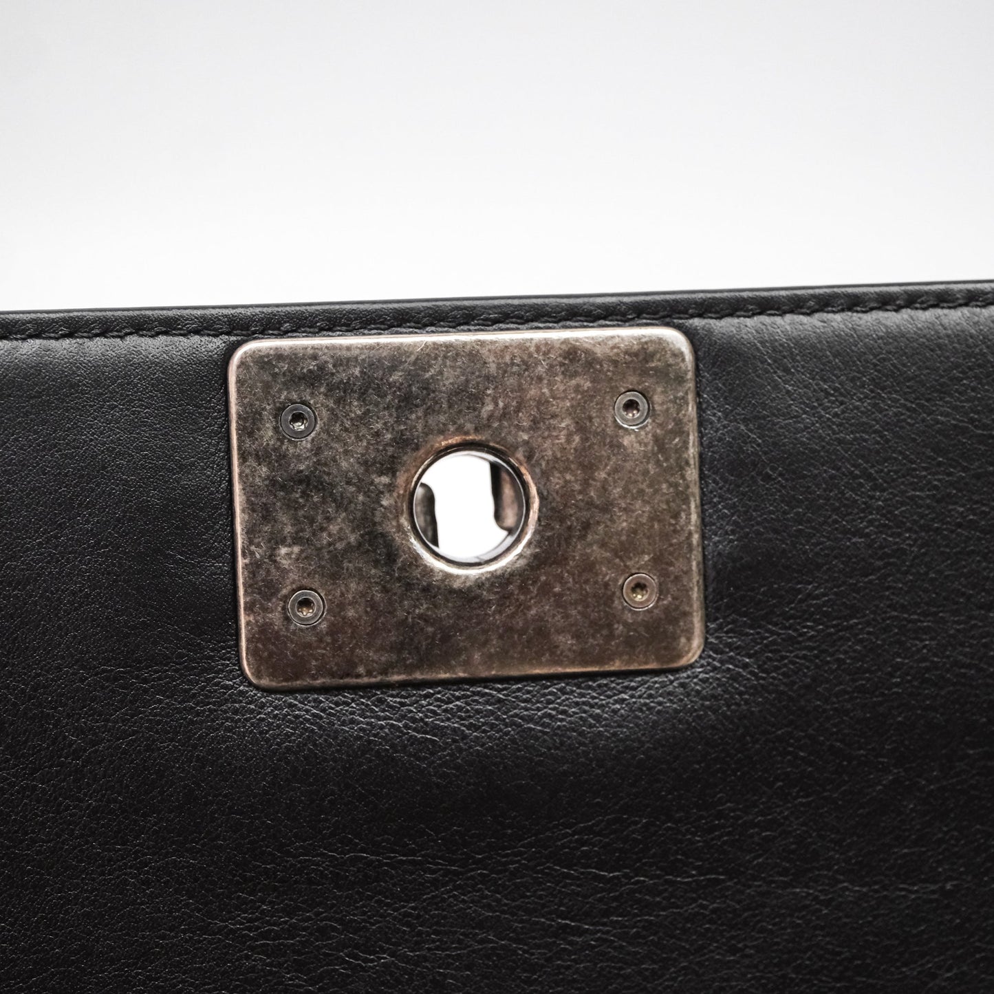 Chanel Quilted Medium Boy Black Lambskin Ruthenium Hardware