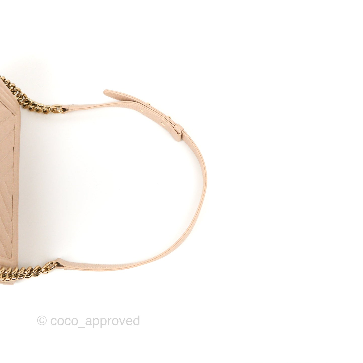Chanel Chevron Medium Boy Nude Pink Caviar Gold Hardware