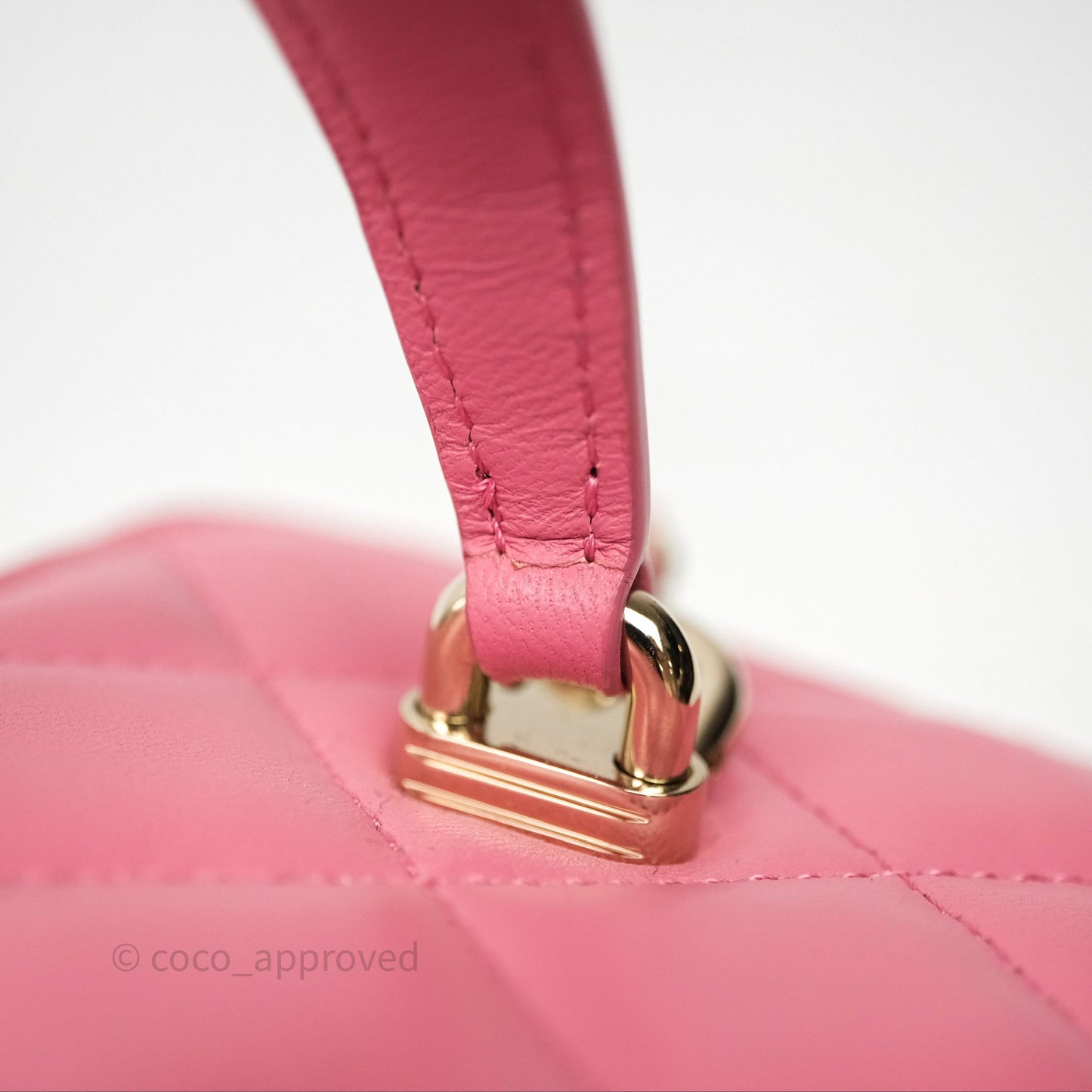 Chanel Vanity Rectangular Top Handle Pink Lambskin Gold Hardware