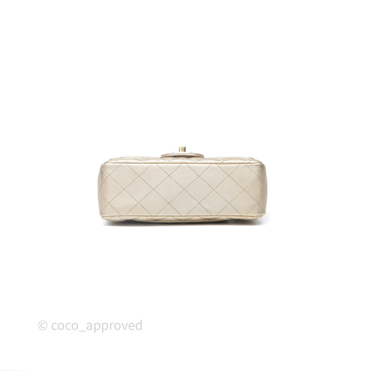 Chanel Quilted Mini Rectangular Iridescent Gold Lambskin Gold Hardware