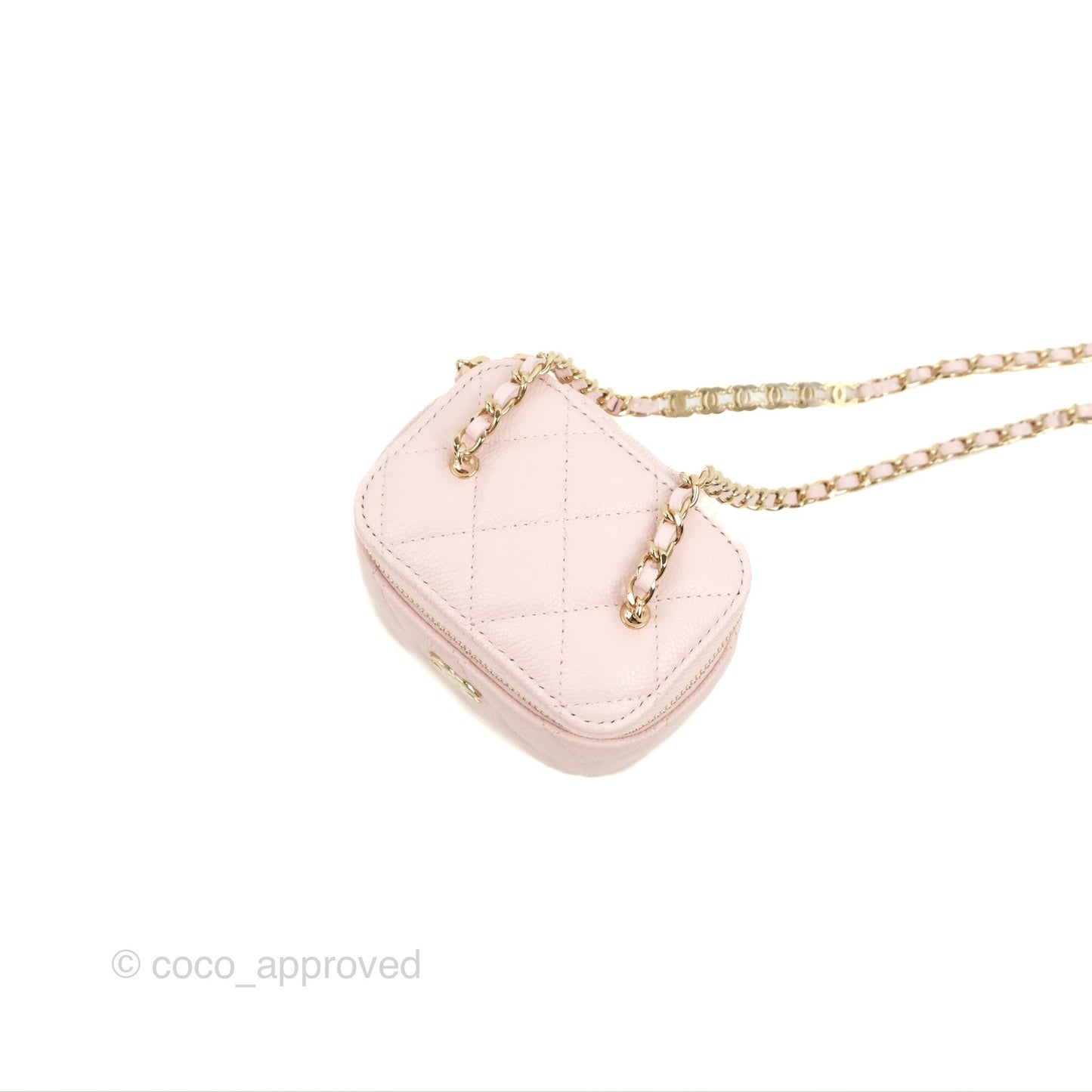 Chanel Mini Vanity With Chain Pink Caviar Gold Hardware