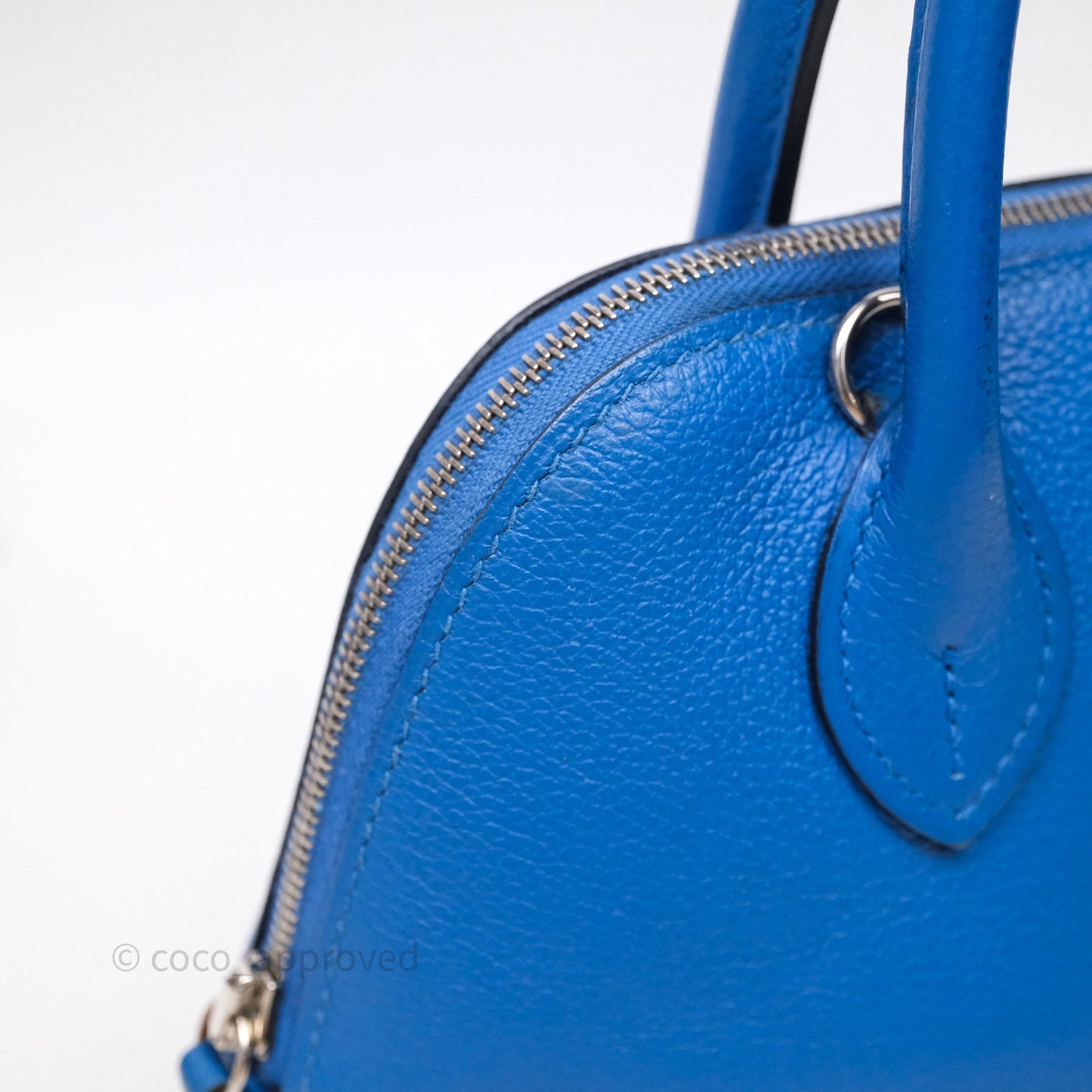 Hermes Mini Bolide 1923 Veau evercolor Bleu Zellige I7 Palladium Hardware