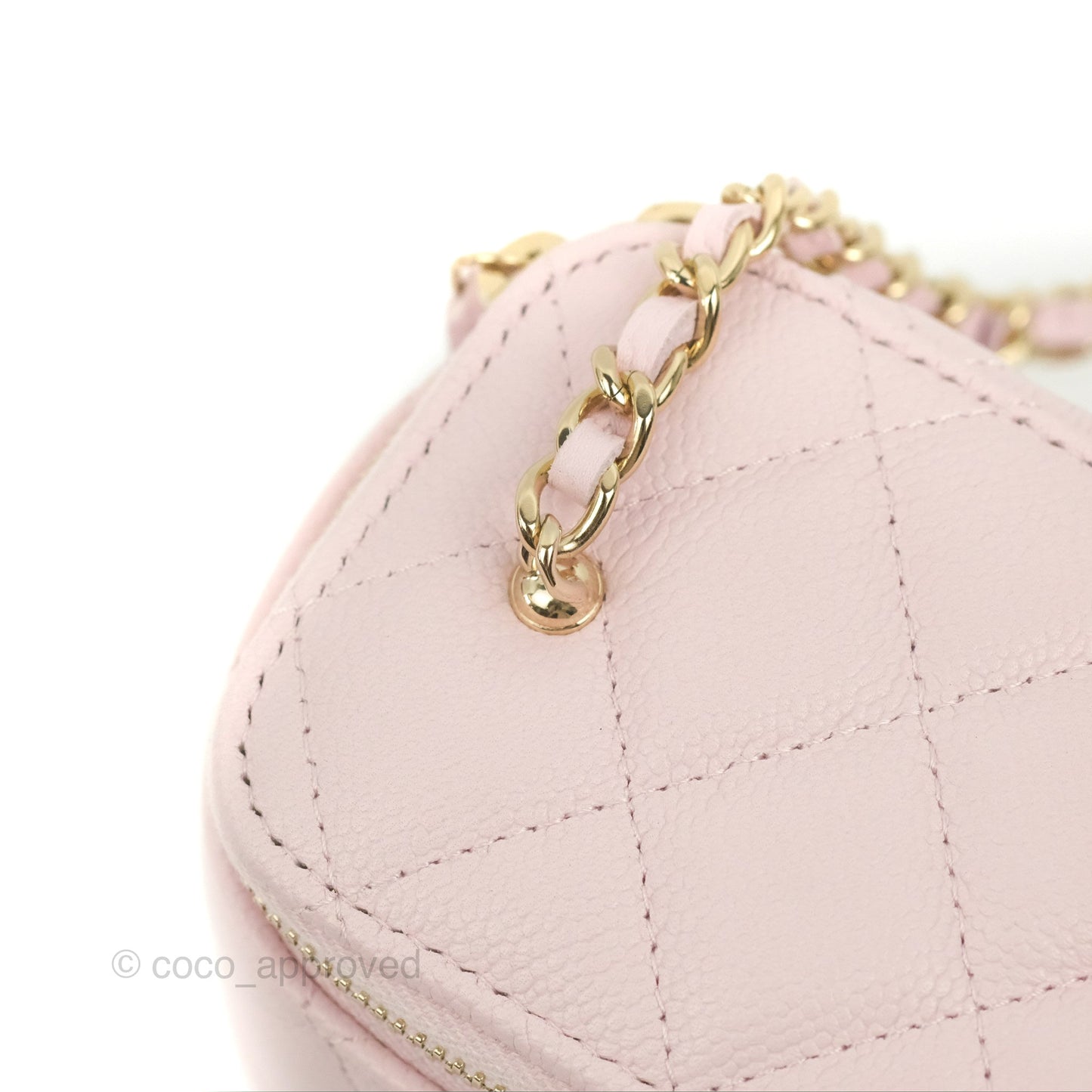 Chanel Mini Vanity With Chain Pink Caviar Gold Hardware