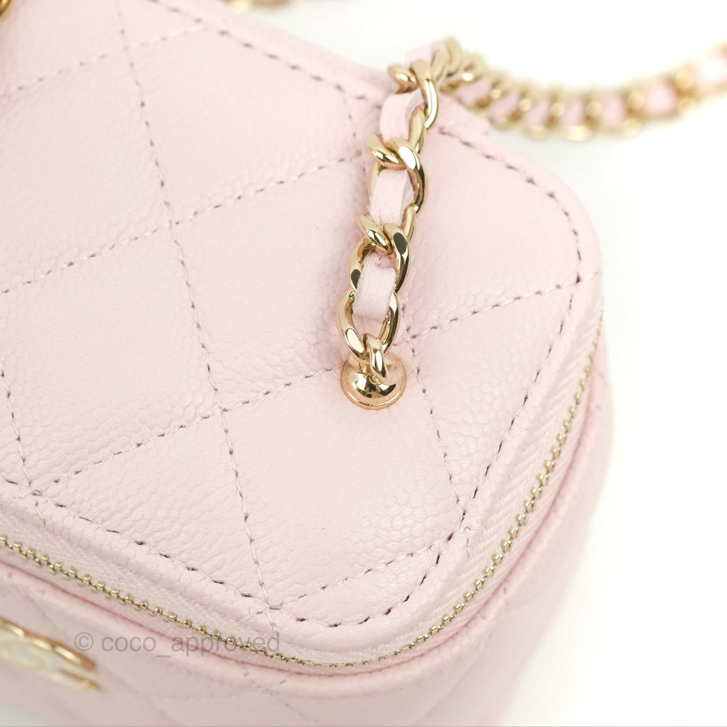 Chanel Mini Vanity With Chain Pink Caviar Gold Hardware