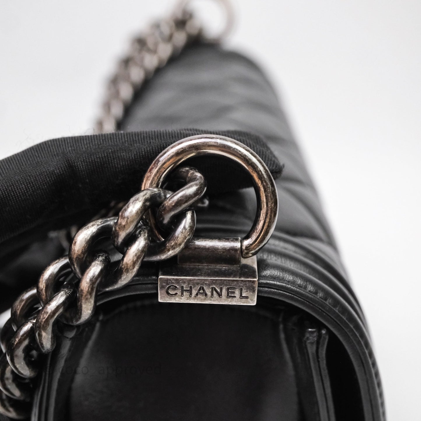 Chanel Quilted Medium Boy Black Lambskin Ruthenium Hardware