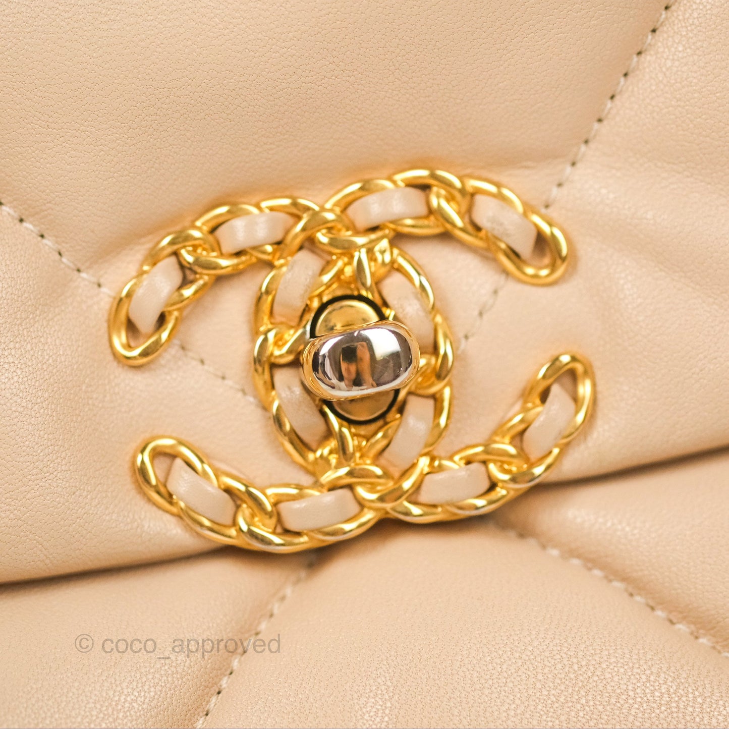 Chanel 19 Small Beige Mixed Hardware