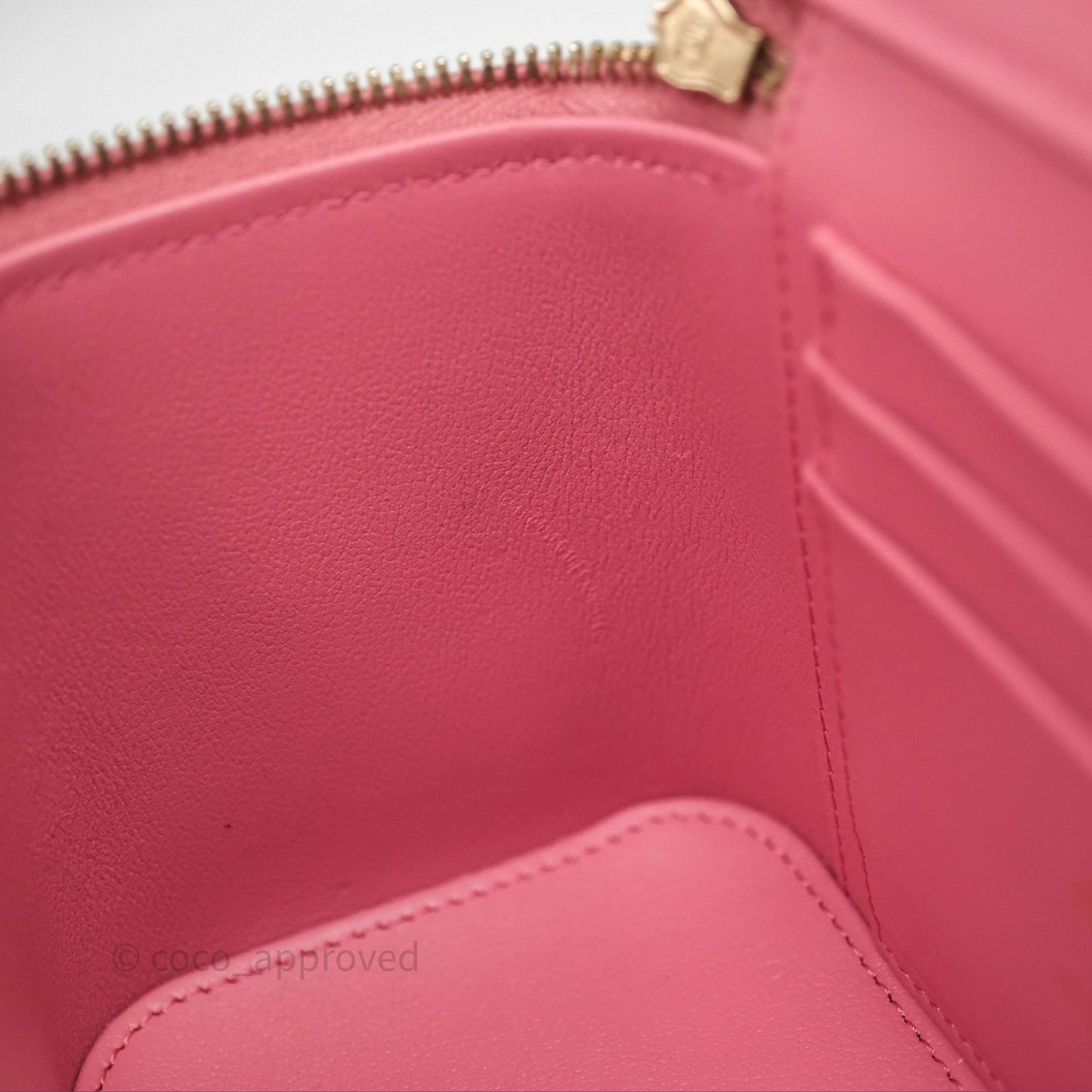 Chanel Vanity Rectangular Top Handle Pink Lambskin Gold Hardware