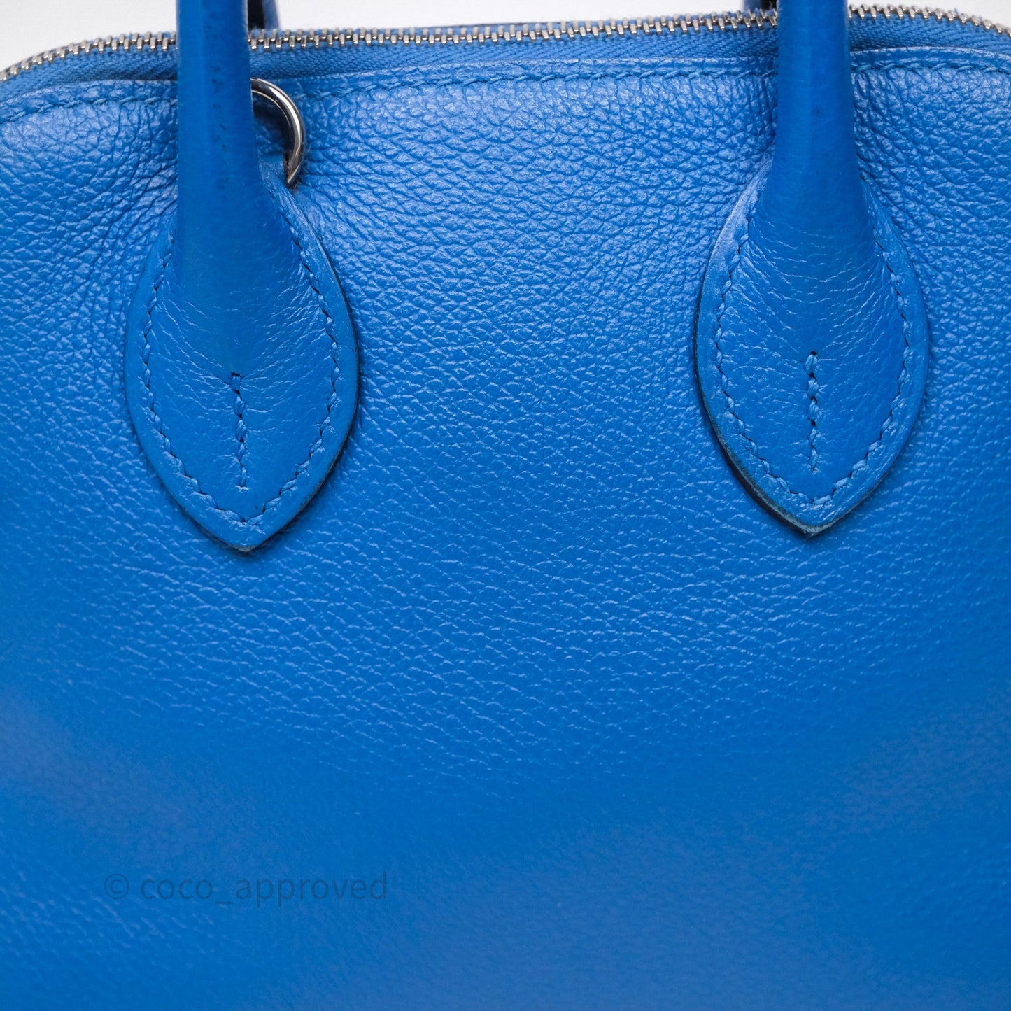 Hermes Mini Bolide 1923 Veau evercolor Bleu Zellige I7 Palladium Hardware
