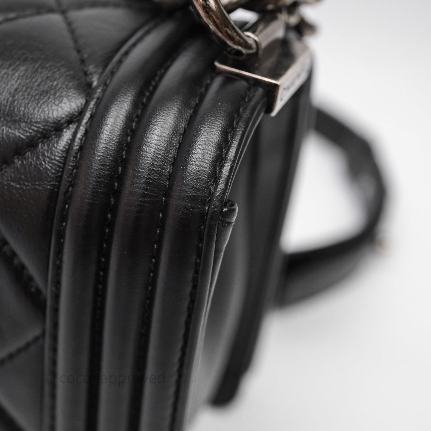 Chanel Quilted Medium Boy Black Lambskin Ruthenium Hardware