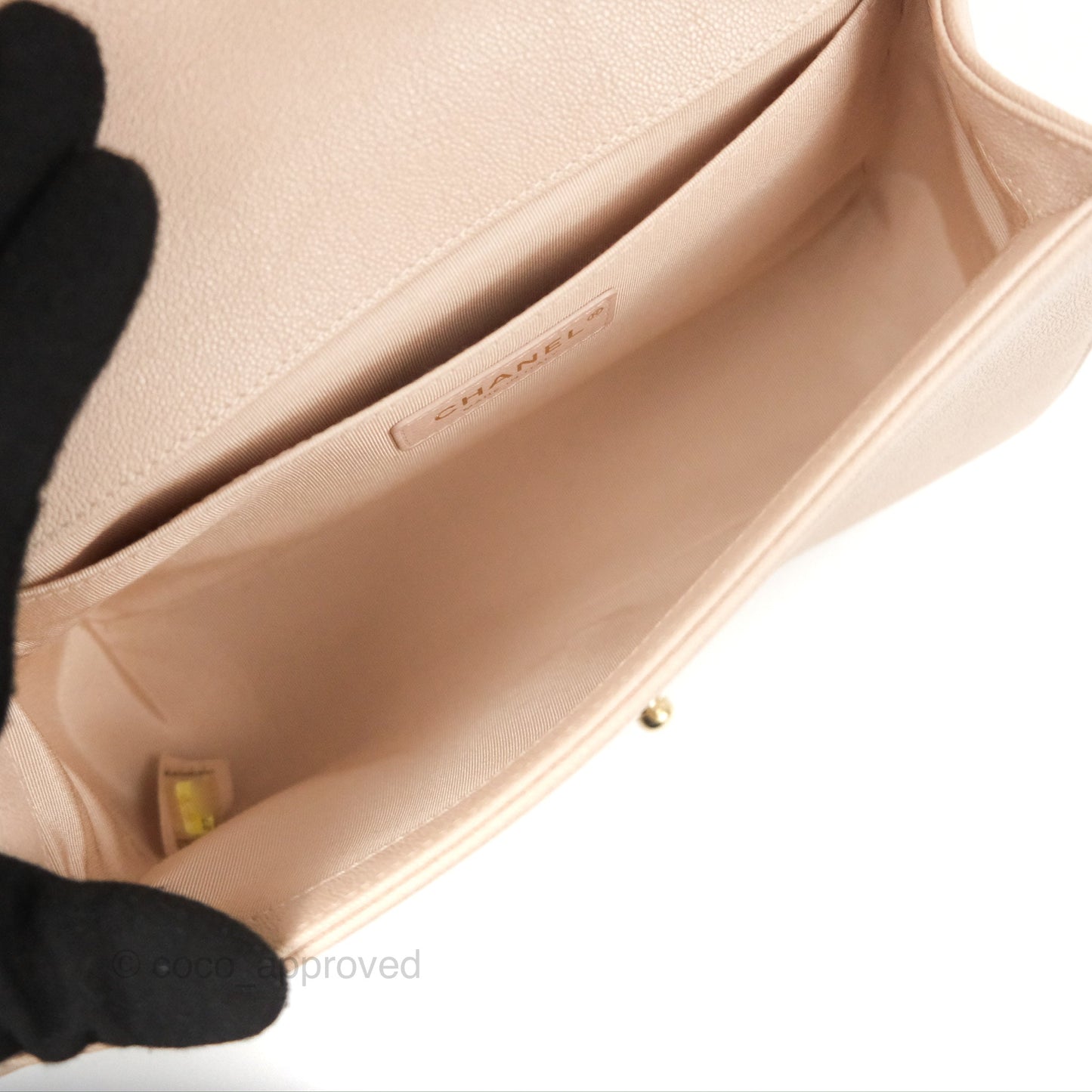 Chanel Chevron Medium Boy Nude Pink Caviar Gold Hardware
